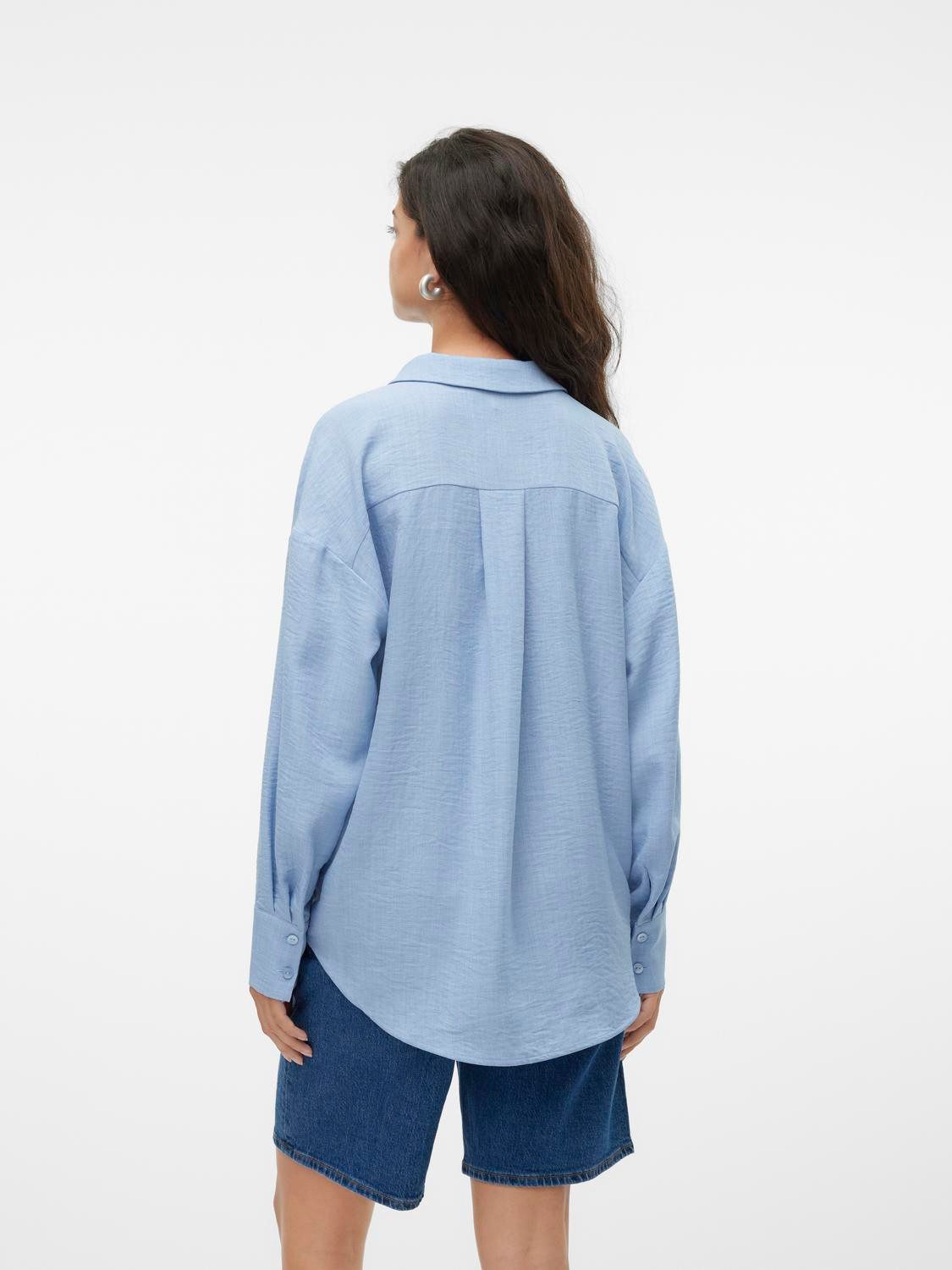Vero Moda Langarmbluse VMMELANEY QUEENY LS SHIRT WVN NOOS Kunstfaser, loose fit