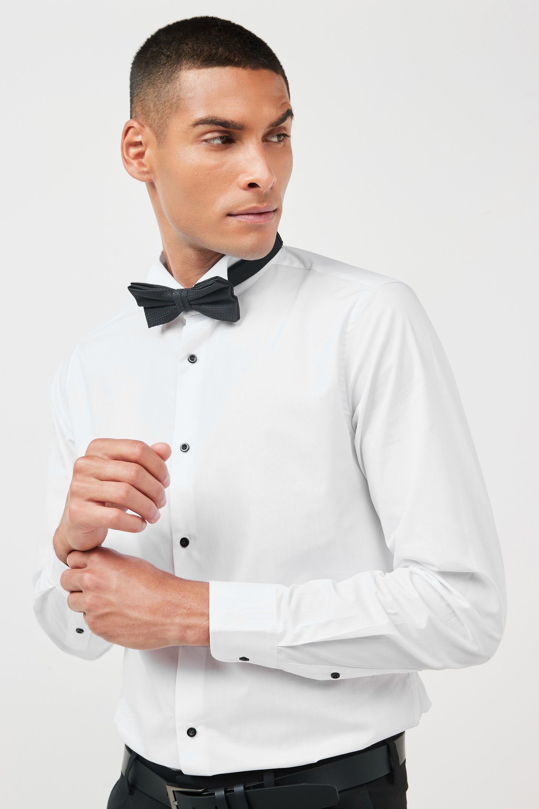 Next Langarmhemd Slim-Fit-Hemd und Fliege im günstig online kaufen