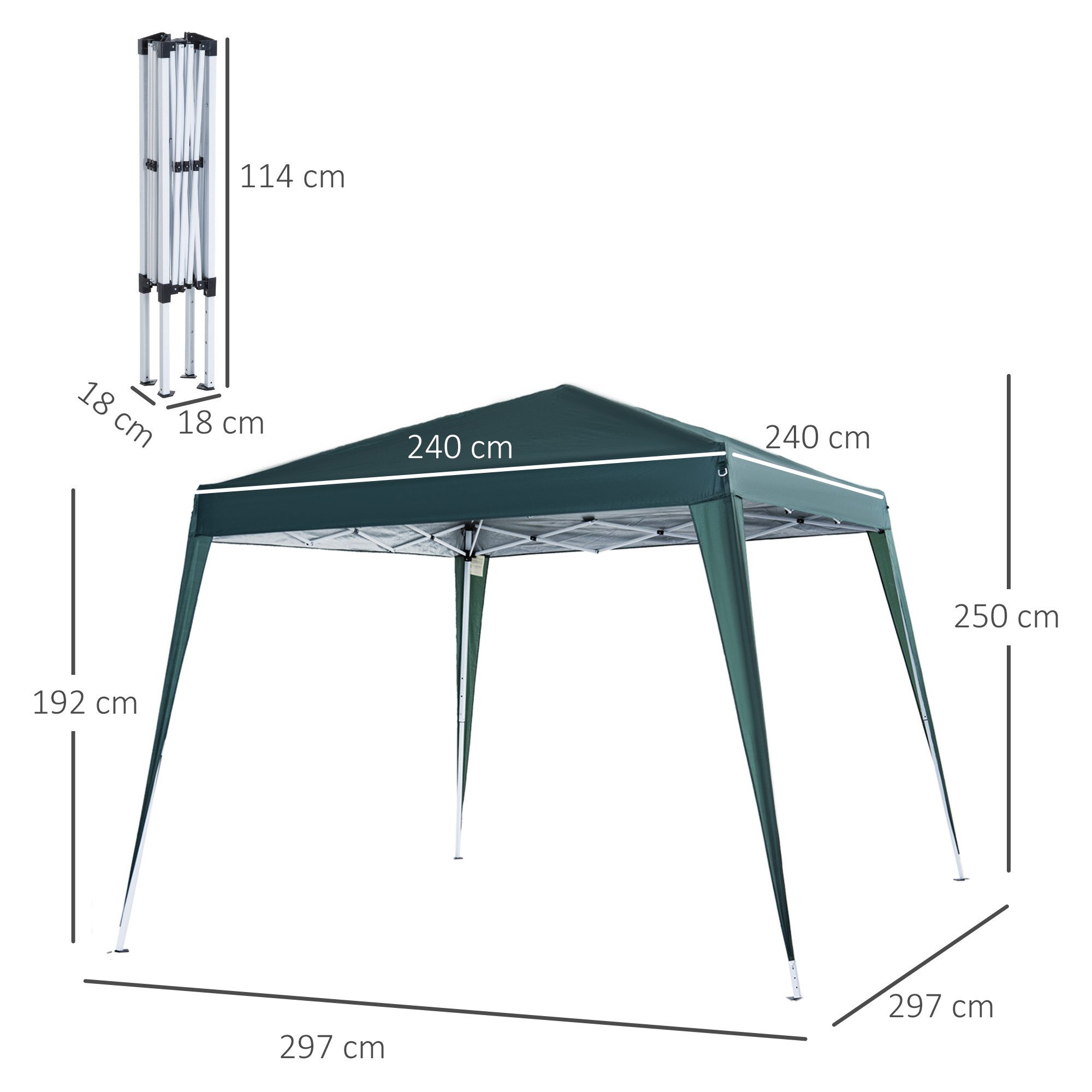Outsunny Faltpavillon Faltpavillon inklusive Tragetasche