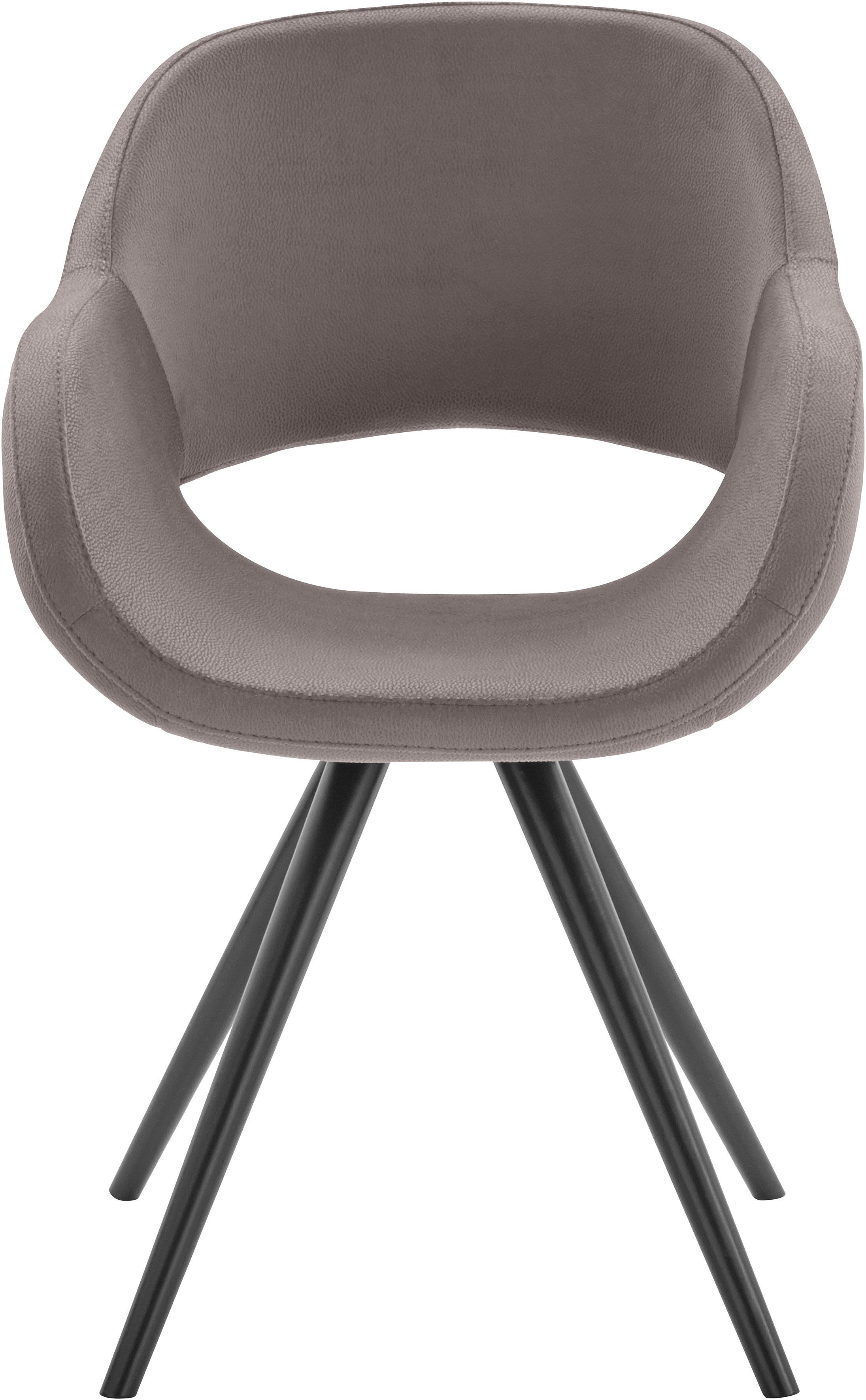Home affaire Armlehnstuhl Aurora (Set, 2 St), Gestell aus Massivholz Buche in schwarz lackiert