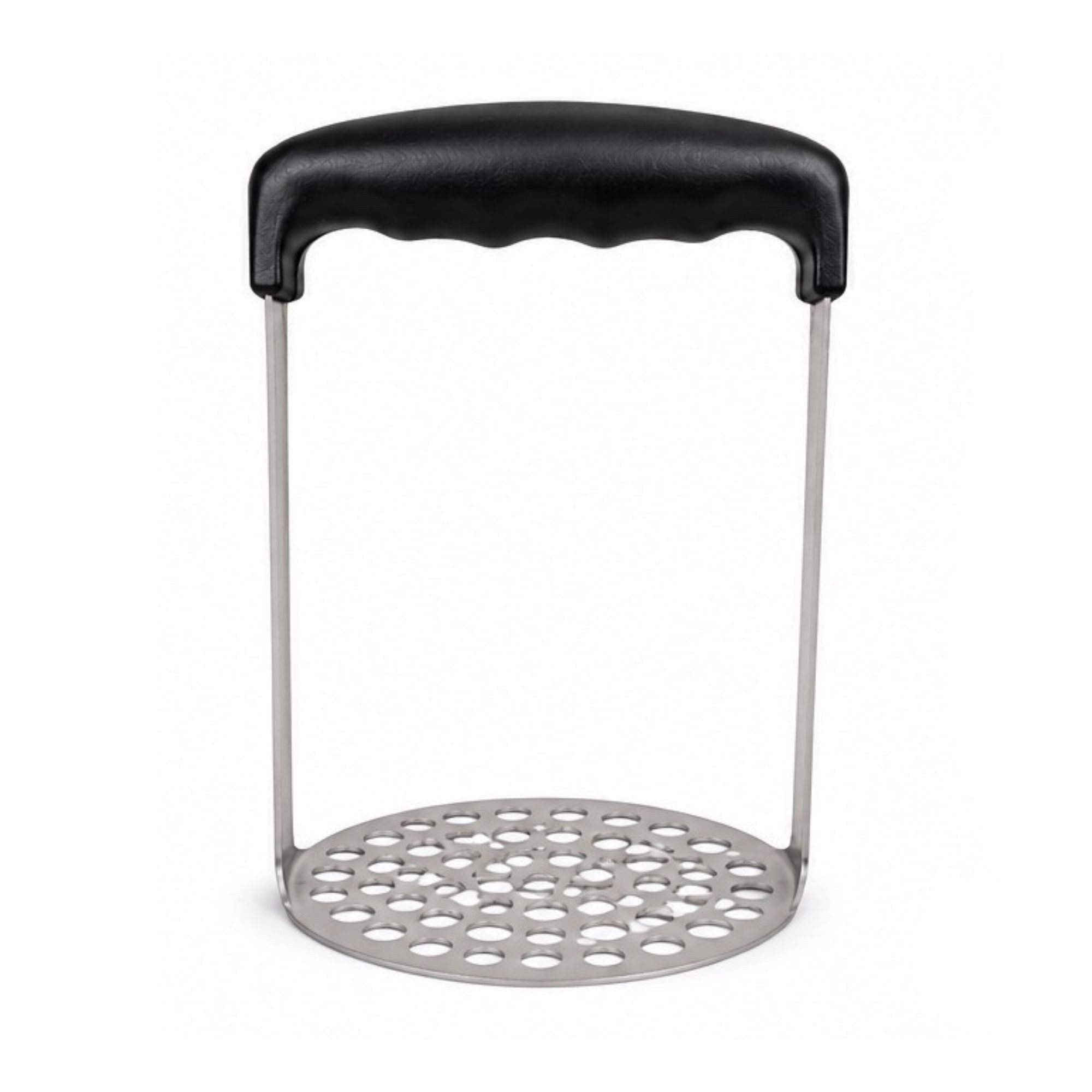 BIG-PAN Kartoffelstampfer Edelstahl Küchenstampfer 16 cm Stampfer für Püree Ergonomischer Griff, Edelstahl