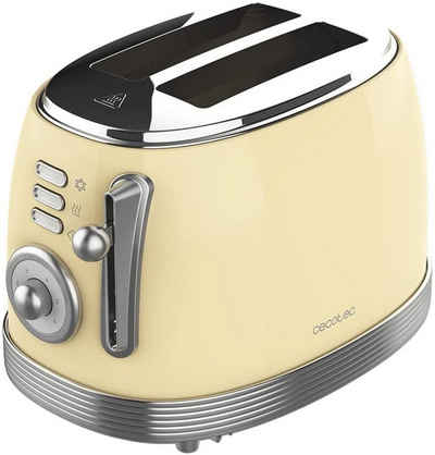 Cecotec Toaster 03210 Retro Design Gelb, 850 W