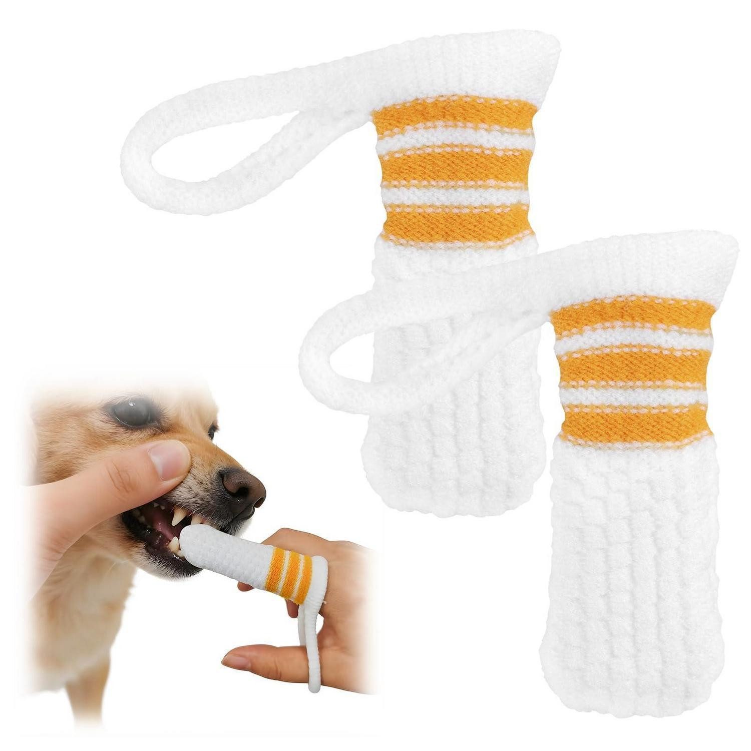 LuxusKollektion Tier-Fingerzahnbürste Hunde Katzen Finger Zahnbürste Microfleece 2Stück
