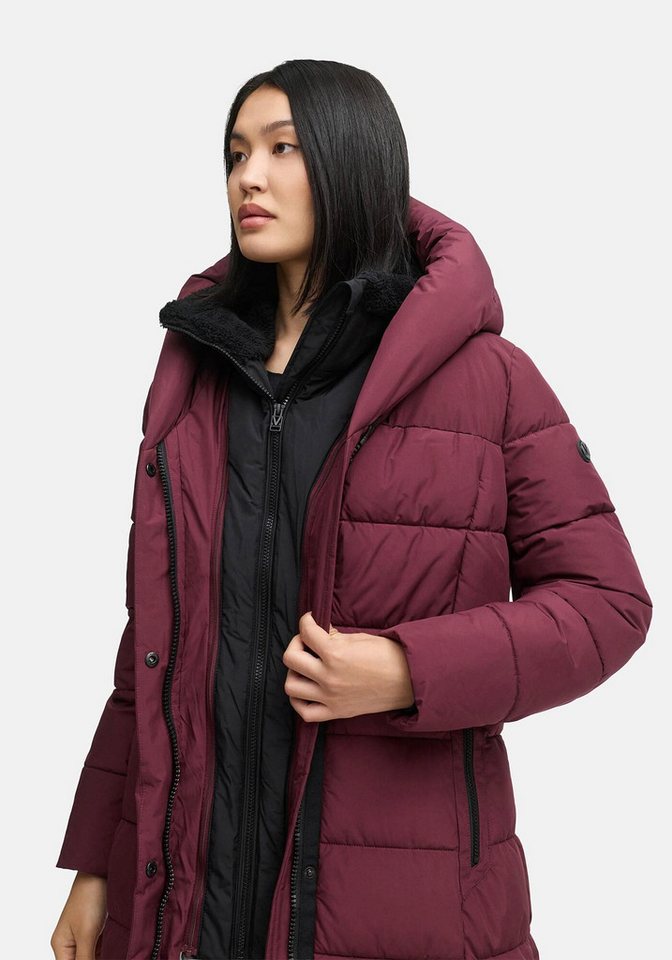 Marikoo Winterjacke Pakoraa extra langer Winter Mantel mit abnehmbaren Innenteil