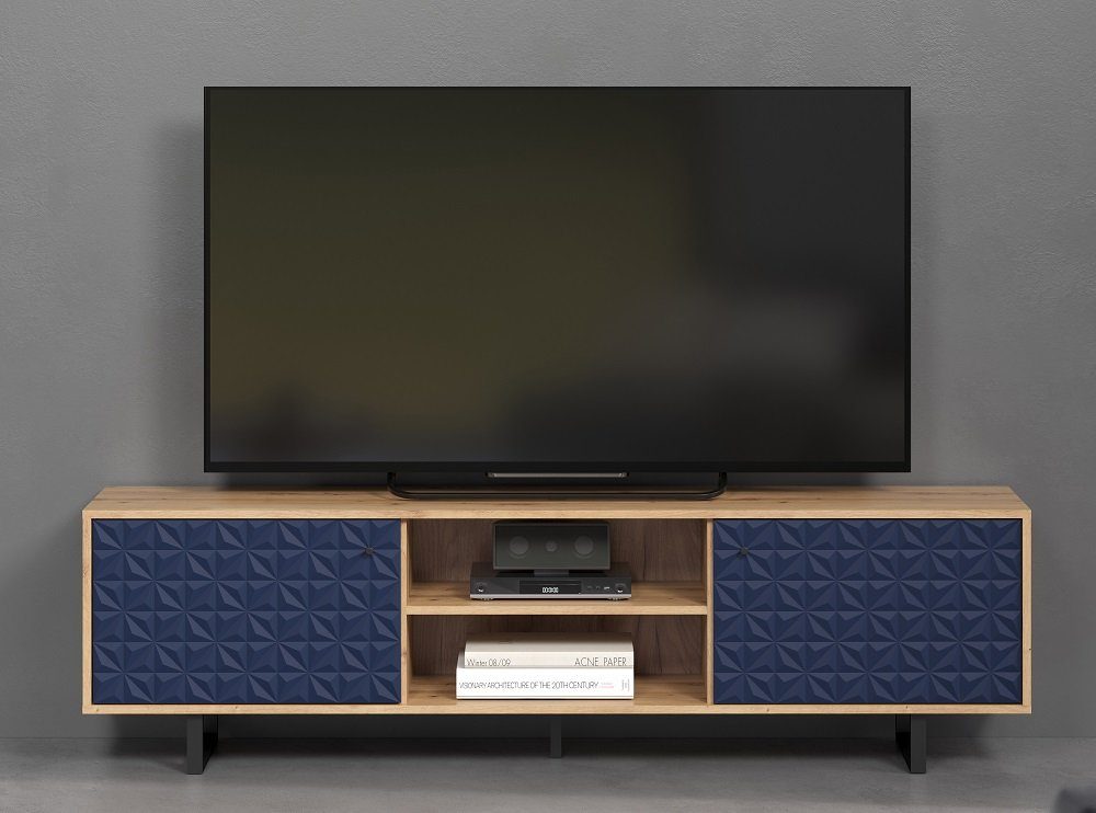 trendteam Lowboard Lowboard TV-Schrank Sentra, Artisan Eiche / Dark Blue