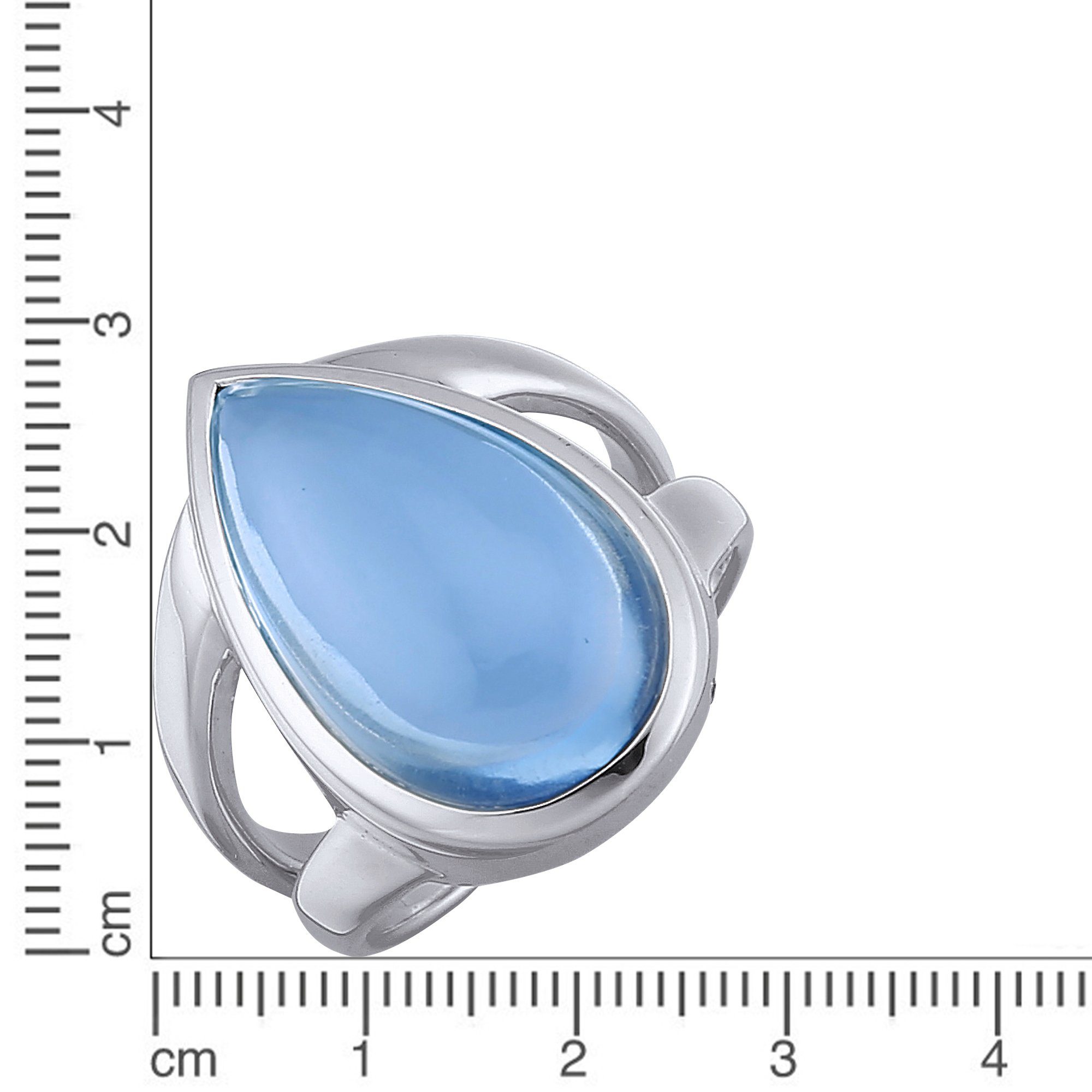 Jamelli Fingerring 925 Silber rhodiniert Quarz hellblau (beh) günstig online kaufen