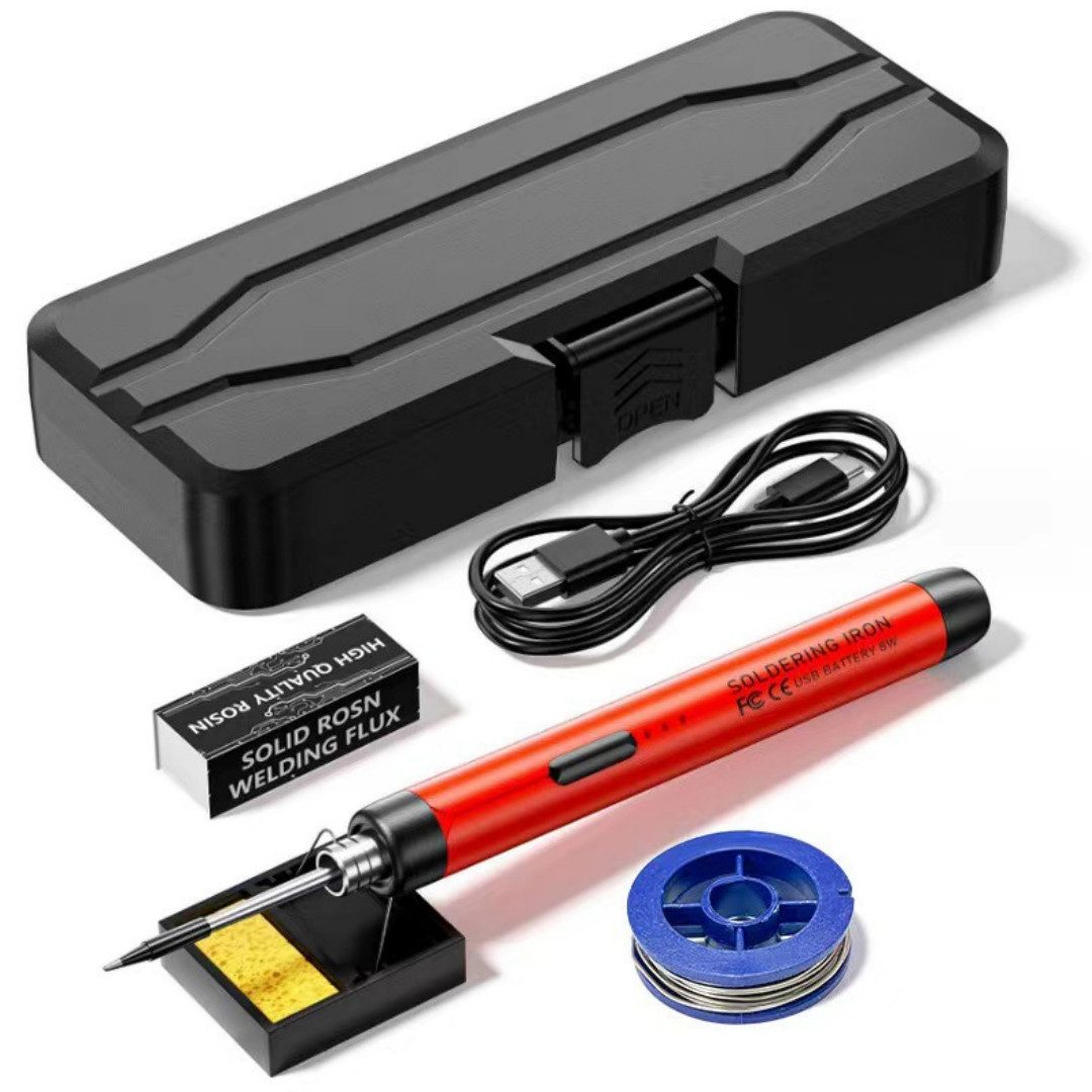 OKWISH Lötkolben Kabelloses Lötkolben Set Soldering Iron DIY Schweißwerkzeuge, max. 450 °C, Tragbares USB Wiederaufladbar Lötkolben schnelles Aufheizen, 1-tlg., Lötkolben Temperatur Einstellbar 300℃-450℃, Elektronik Reparaturwerkzeuge für Anfänger und Profis