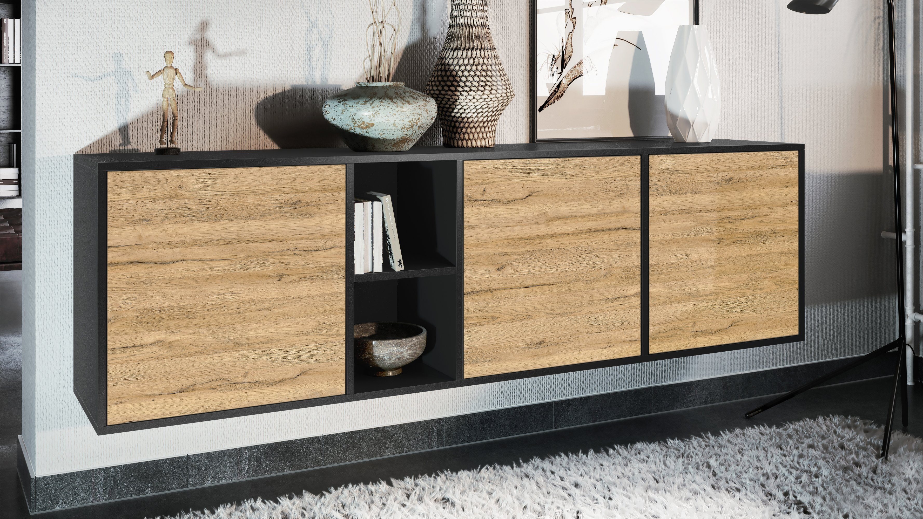 Vladon Sideboard Cuba (Kommode, mit 3 günstig online kaufen