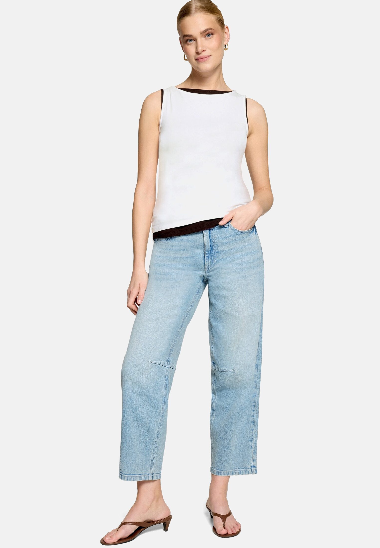 Zero Tanktop Damen Shirt mit U-Boot-Ausschnitt Material