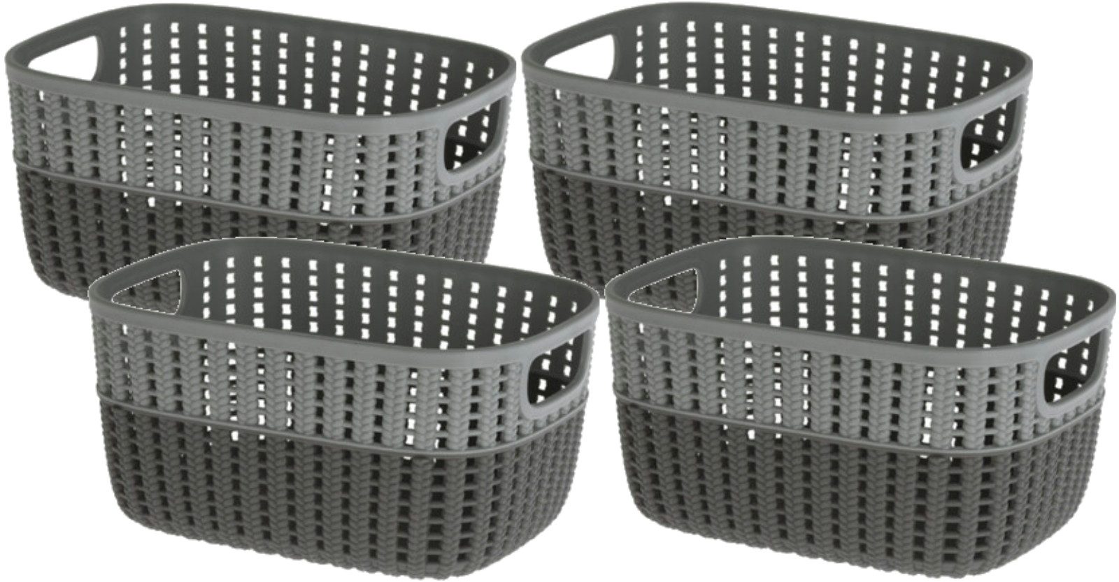 Koopman Aufbewahrungskorb Organizer Box Kiste Kunststoff 23x17x12cm 4 er Se günstig online kaufen