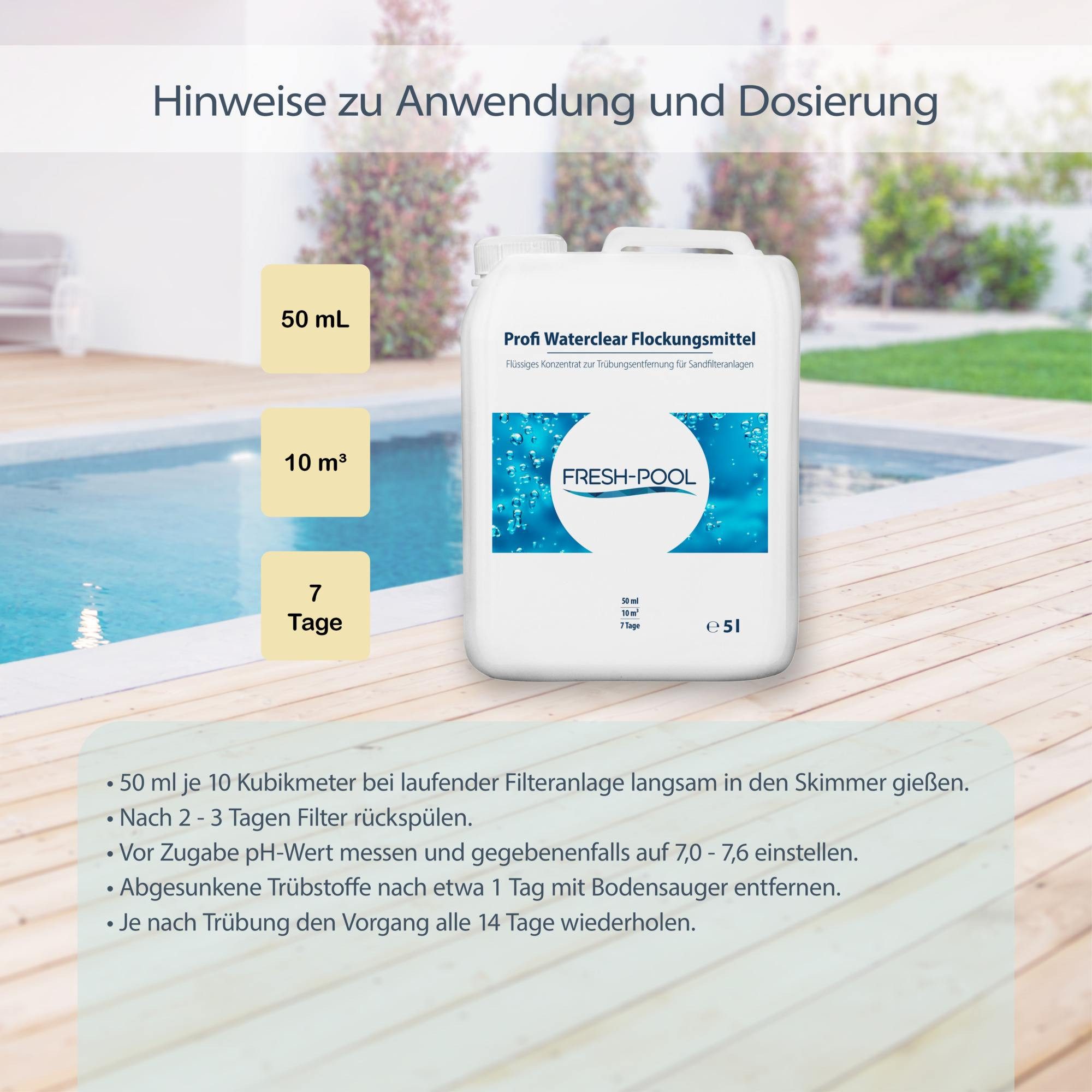 Fresh-Pool Poolpflege Profi Waterclear Flockungsmittel 5 Liter – Bild 4 von 5