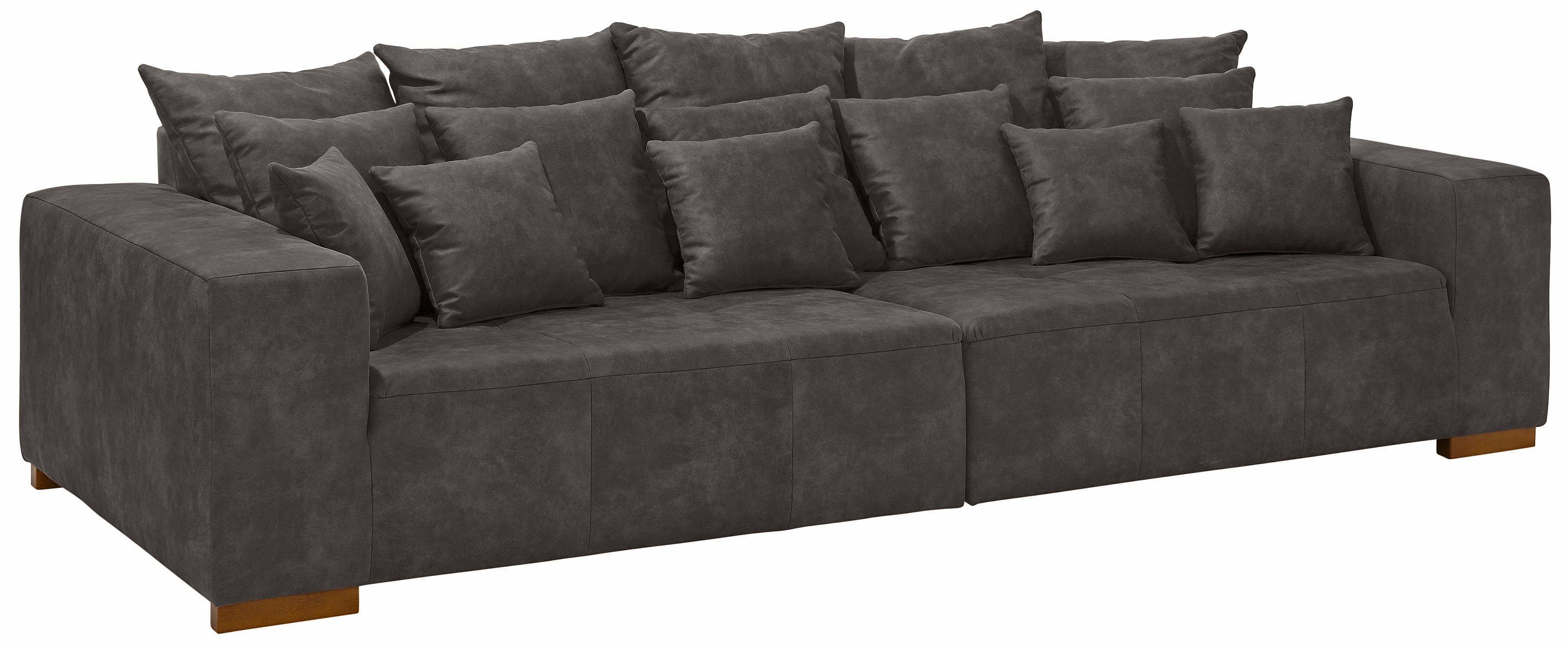 Home affaire Big-Sofa Neapel, mit vielen losen Kissen, in 2 Bezugsqualitäten