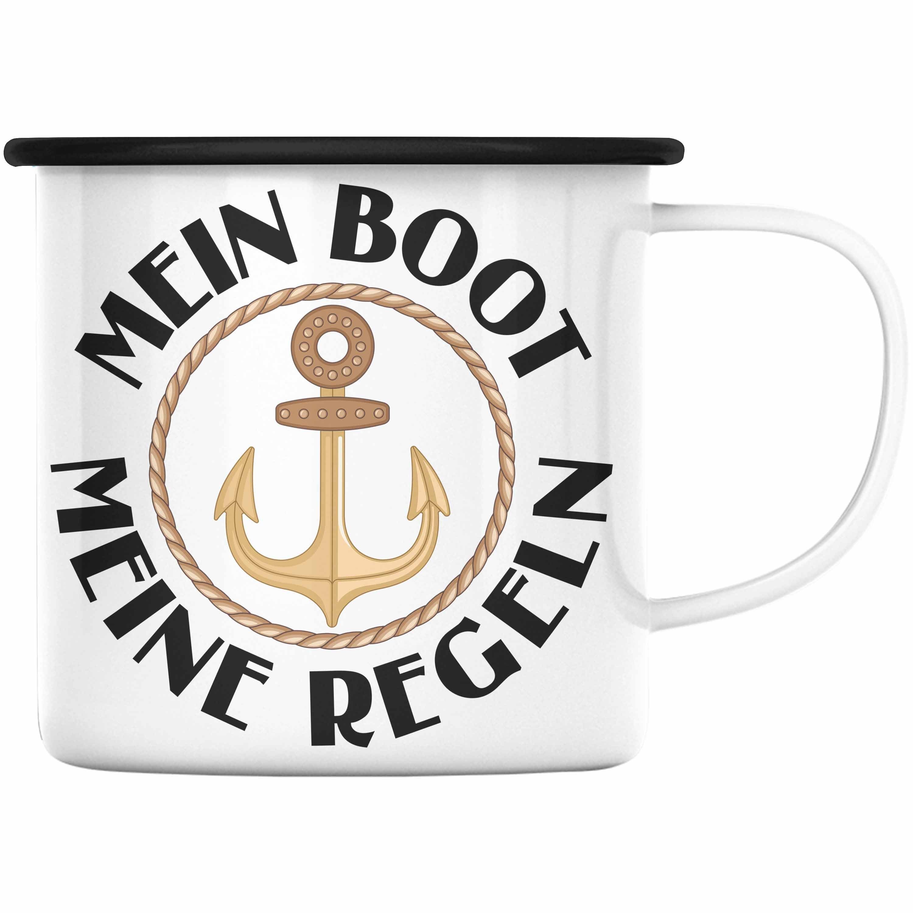 Trendation Thermotasse Trendation Kapitän Emaille Tasse Geschenk