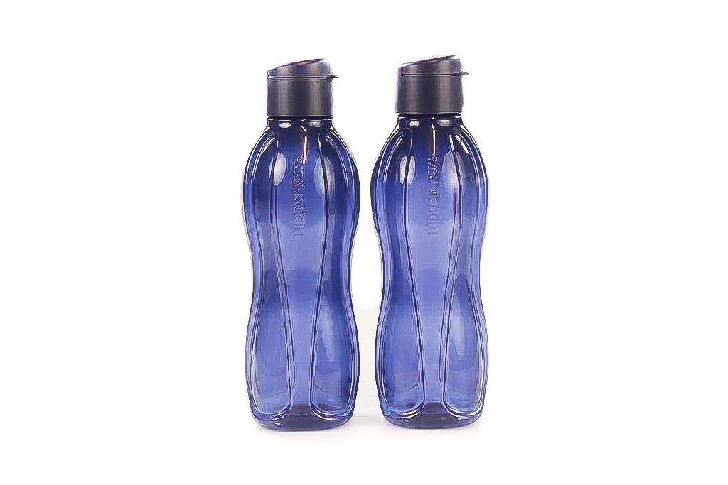 TUPPERWARE Trinkflasche Eco 1 L dunkelblau (2) Trinkflasche + SPÜLTUCH, Wasserflasche