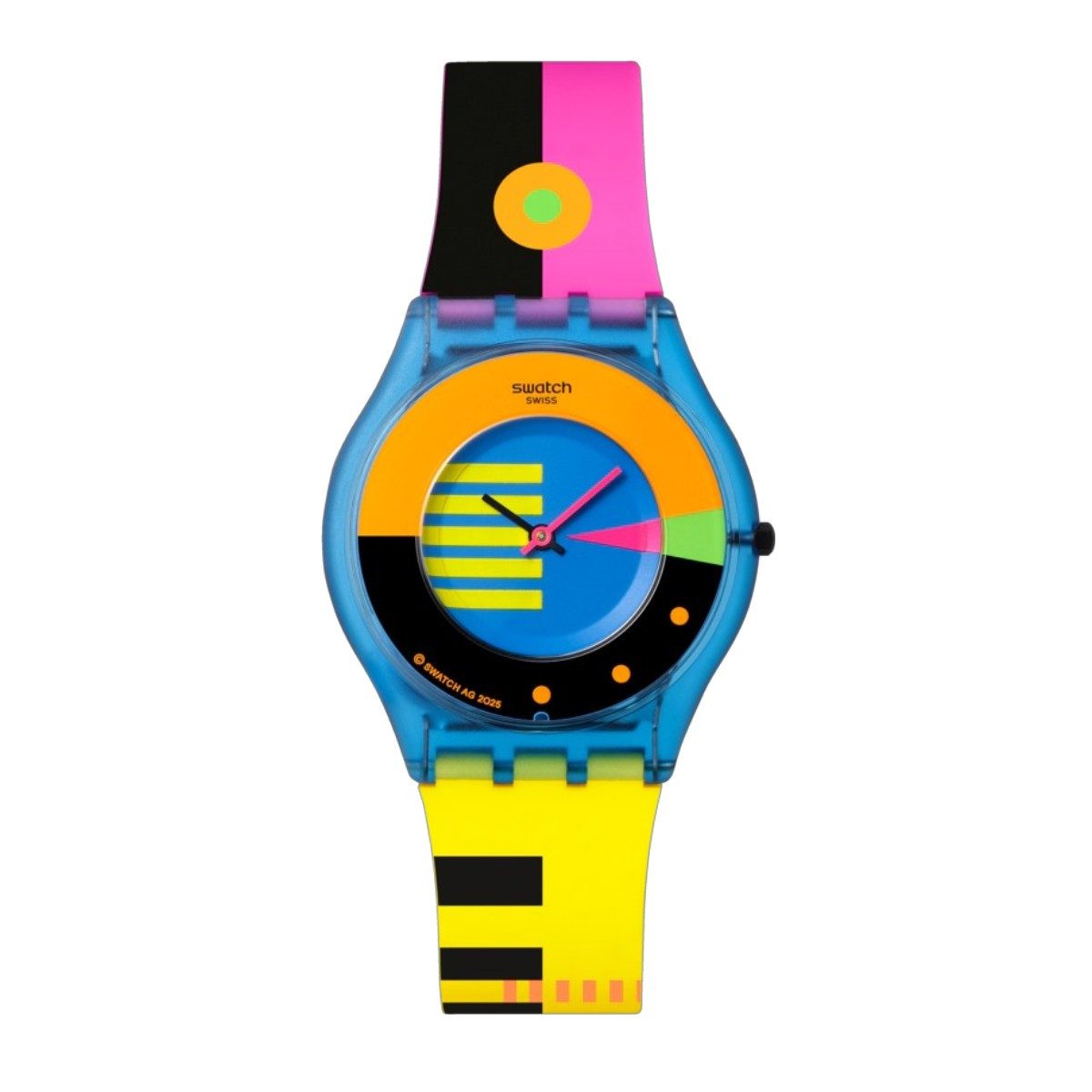 Swatch Quarzuhr Swatch Armband-Uhr Neon Flumotions Analog Quarz Silikon-Band SS08S101