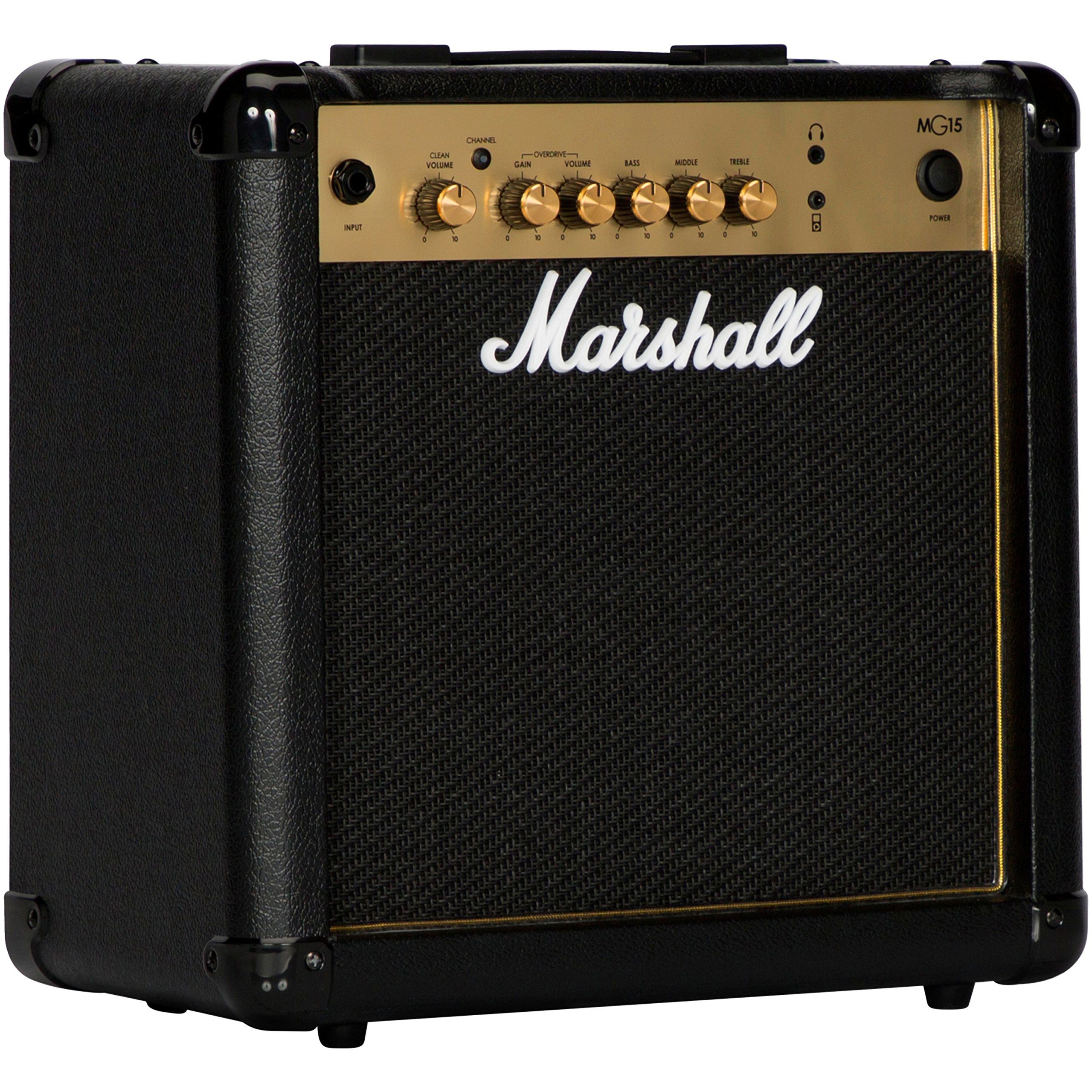 Marshall Verstärker (MG15G Black & Gold - Transistor Combo Verstärker für E-Gitarre)