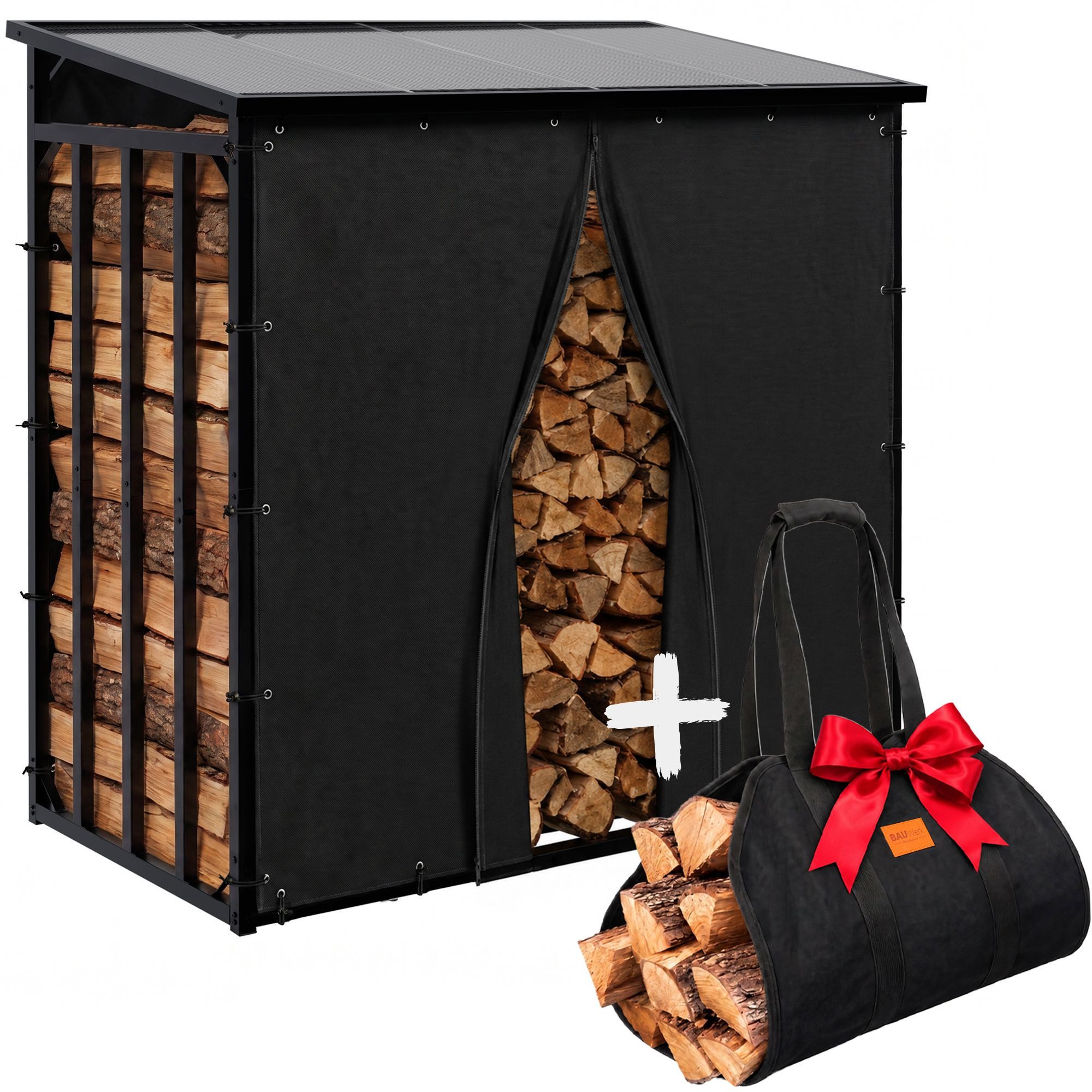 CLP Kaminholzregal Desmond, BxTxH:189x100x187 cm, (1er), 189x100x187 cm, mit Tragetasche als Geschenk