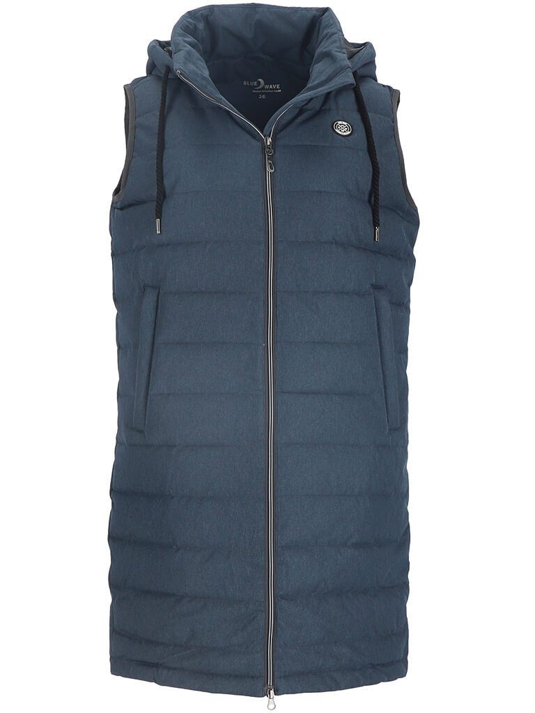 Blue Wave Longweste Damen Steppweste Nathalia lang mit abnehmbarer Kapuze i günstig online kaufen