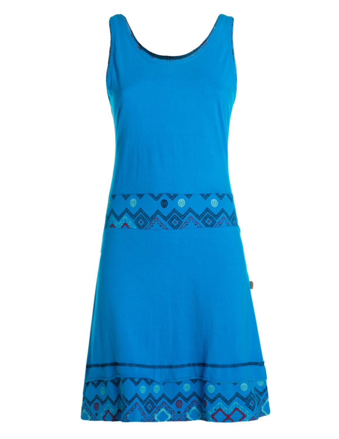 Vishes Sommerkleid Damen Trägerkleid Jersey Ethno Azteken Bordüre Alternative Mode, Boho, Hippie, Ethno, Festival