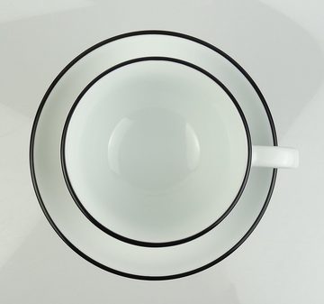 Ancap Cappuccinotasse dickwandig, schwarzer Rand, Made in Italy