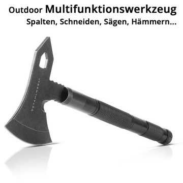 STAHLWERK Multitool Multitool / Multifunktionswerkzeug / Outdoor, (3 St), Survival Kit mit Axt, Multifunktions-Messer, Säge, Notfallhammer