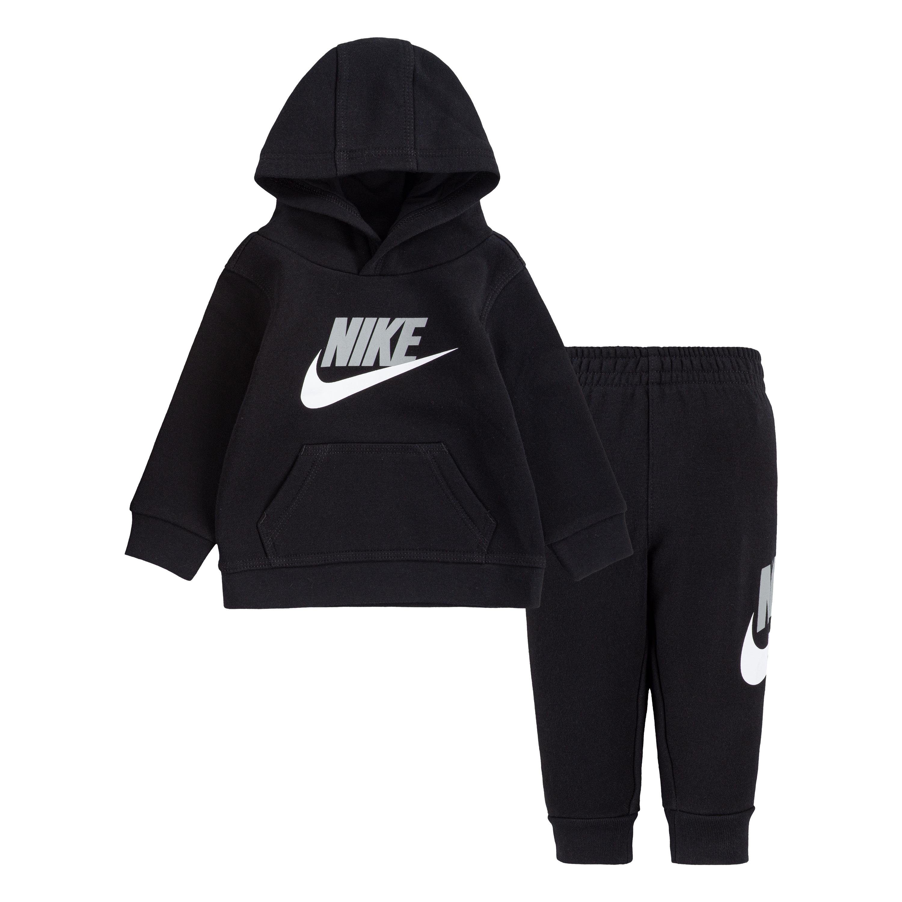 Sportswear & 2-tlg) (Set, 2PC PO HOODIE schwarz Jogginganzug SET Nike FLEECE JOGGER