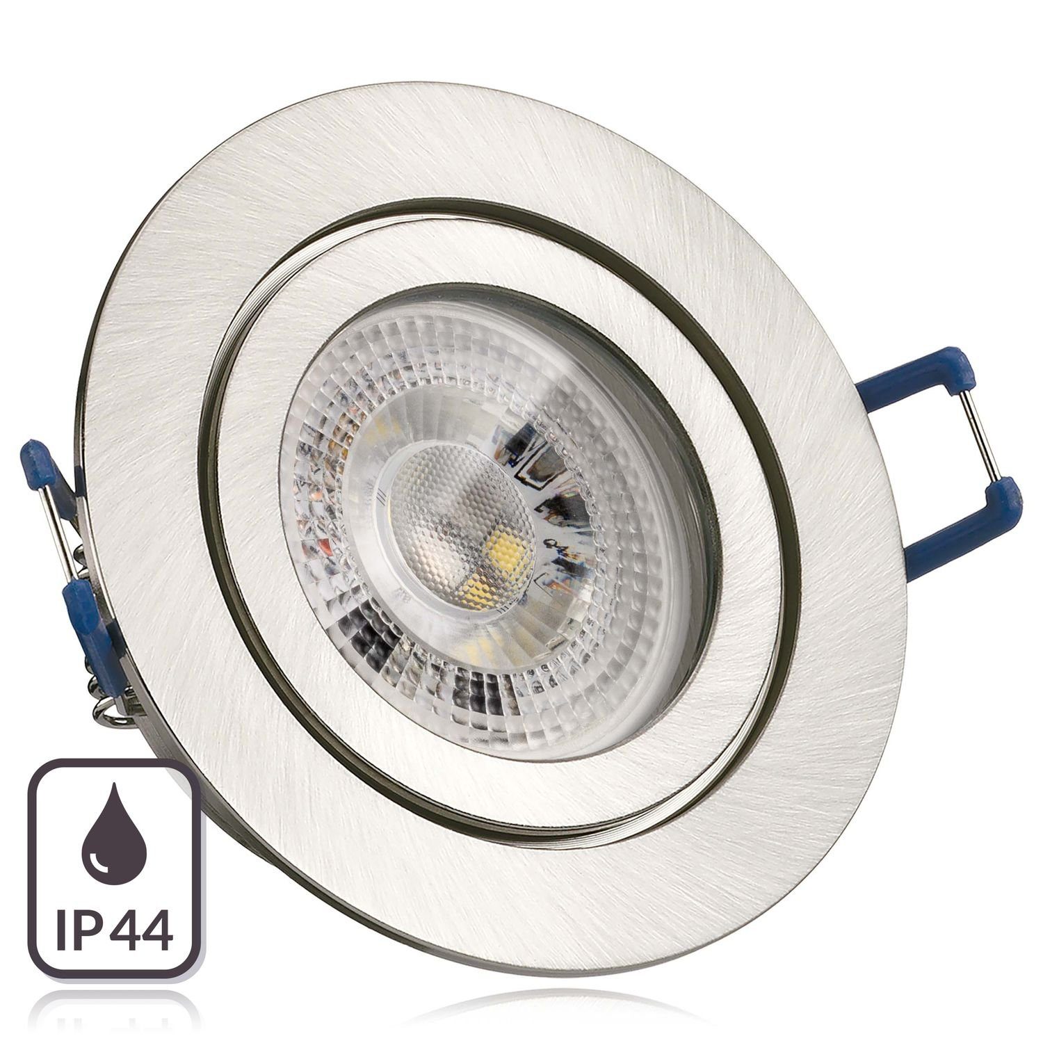 Einbaustrahler edelstahl silber GU10 / Set RGB LED m LEDANDO Einbaustrahler gebürstet LED IP44 in