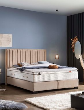 Polsterei Marya Boxspringbett PARIS I BLACK FRIDAY ANGEBOTE, LUXURY Chesterfield box spring bett wahlweise mit Matratze & Topper