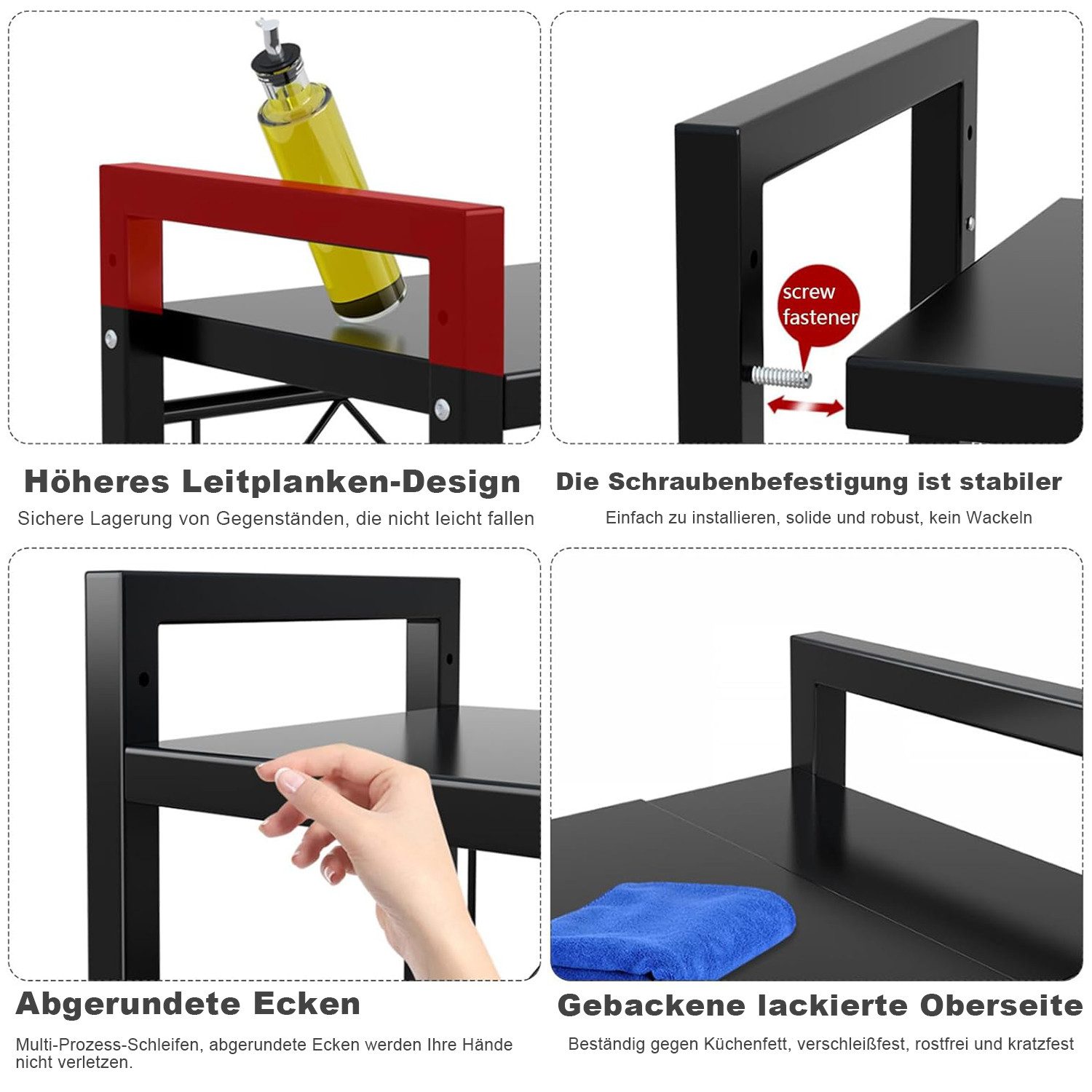 HAUSS SPOLE Küchenregal 3-stufiges Mikrowellenständer Standregal Erweiterba günstig online kaufen