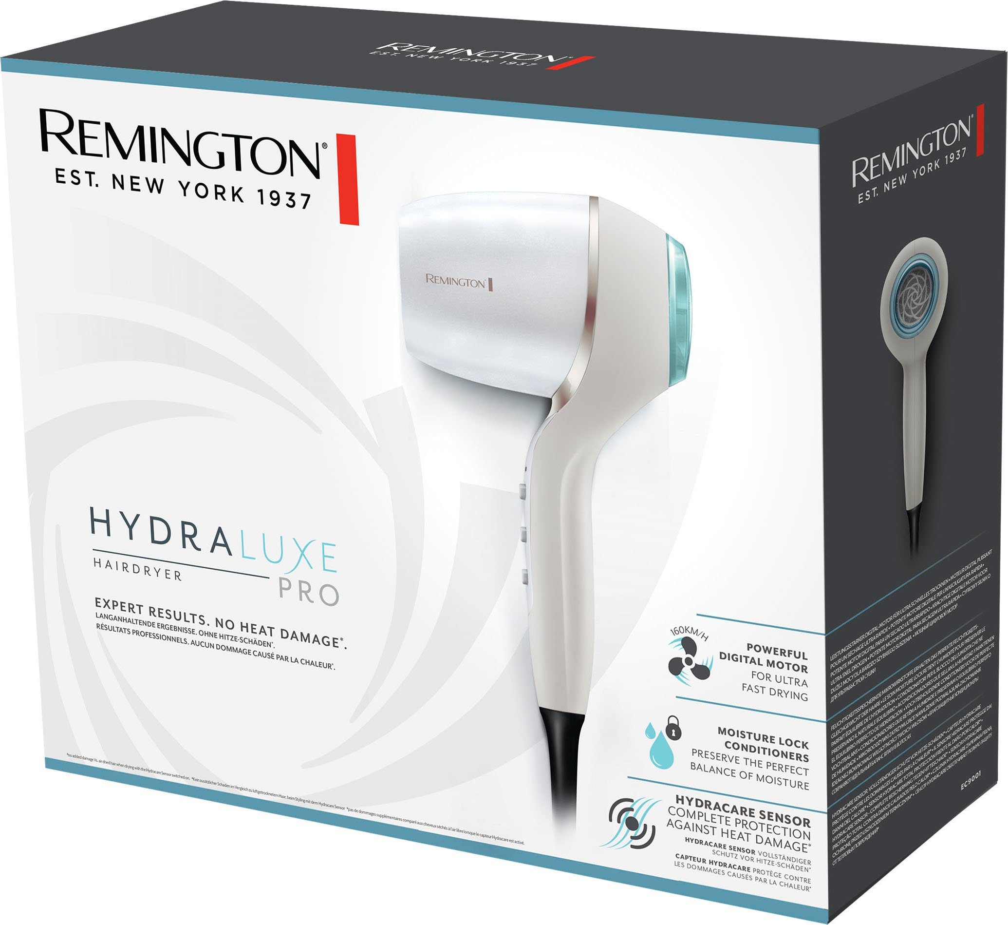 Haartrockner Ionengenerator, 2 HYDRAluxe 2200 Remington PRO Trocknen, W, % & (EC9001), Diffusor Stylingdüsen schnelleres 50