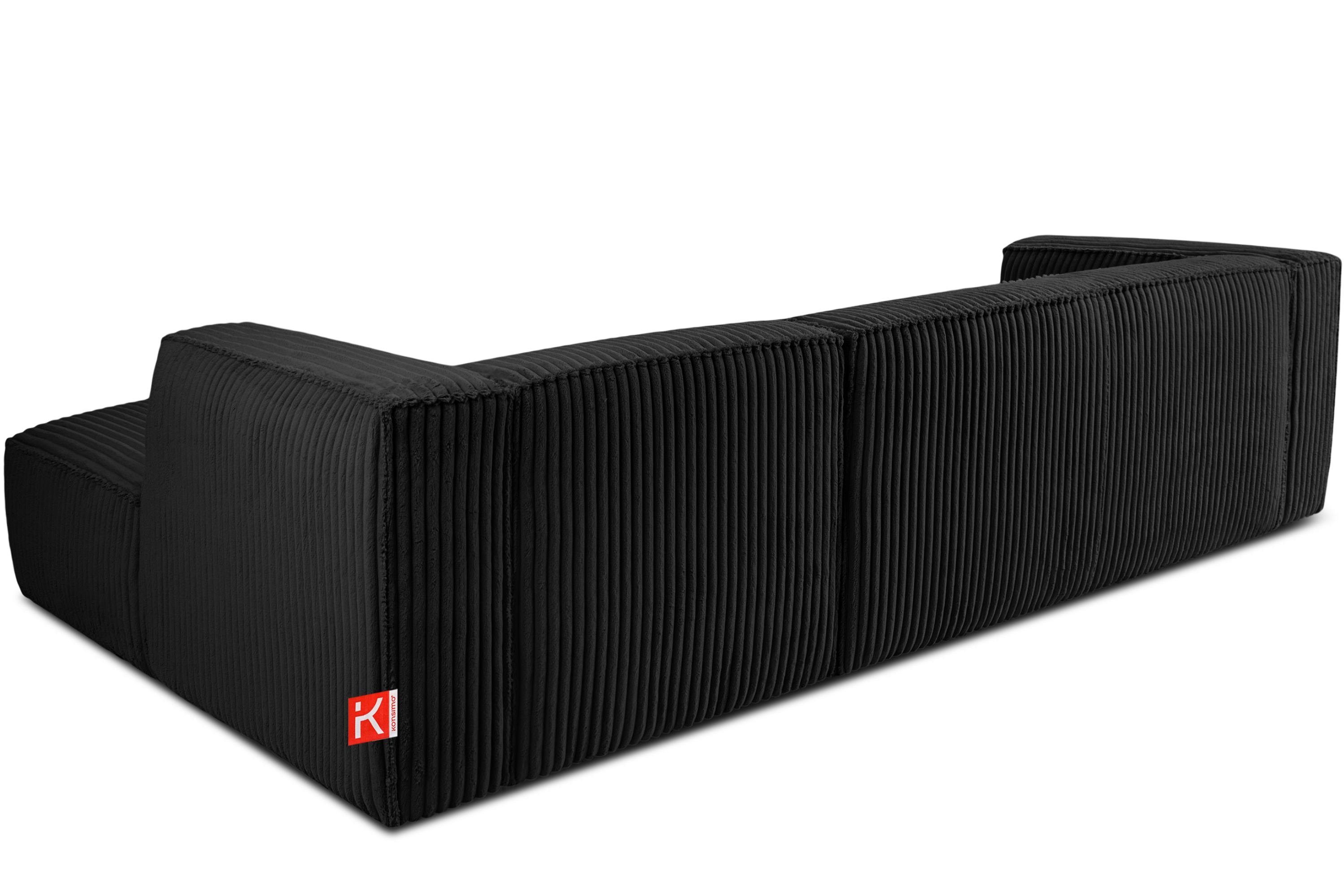 KONSIMO® Ecksofa Rechts Ecksofa FEROX, hergestellt in der EU,aus breitem Cordstoff,Modern