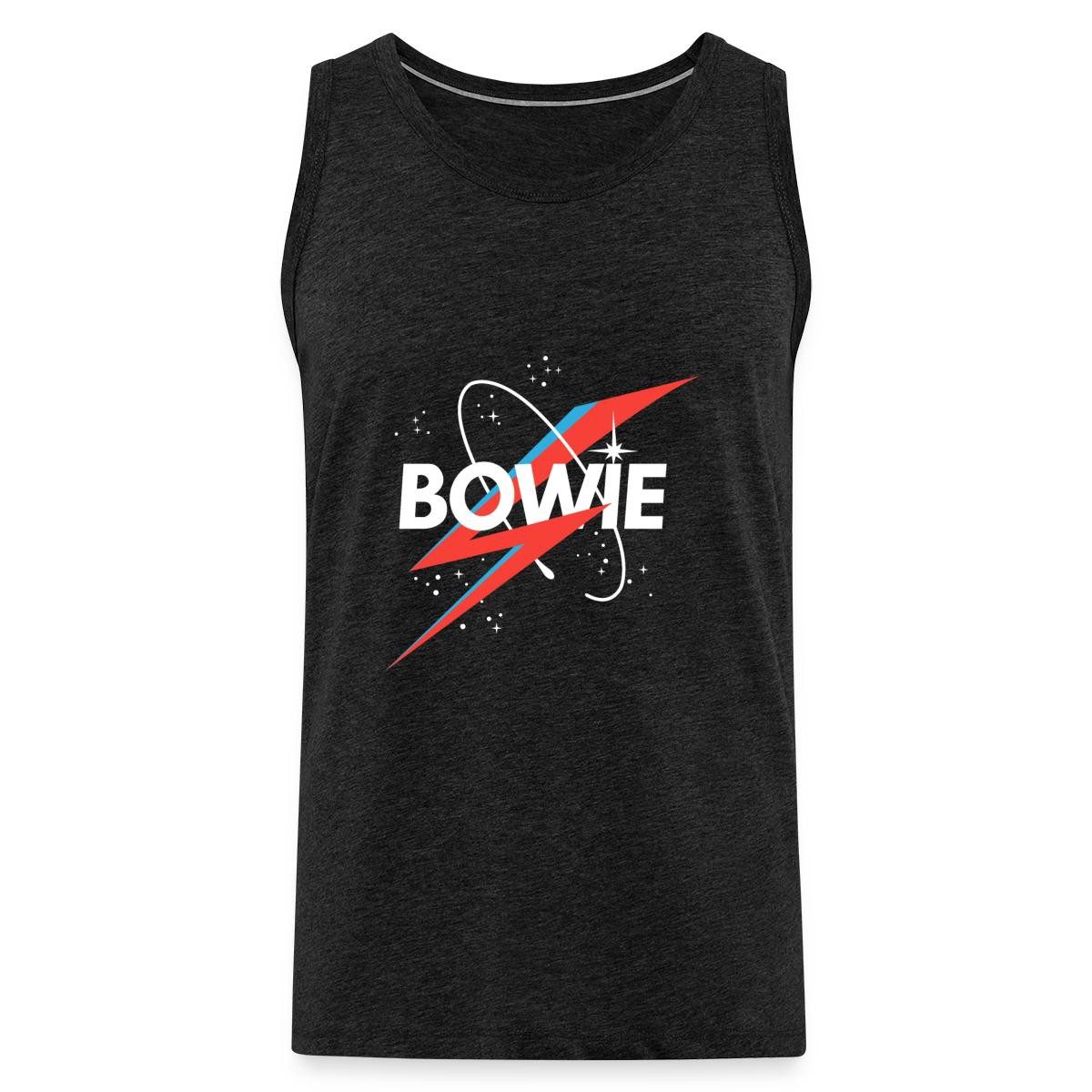 T-Shirt David Bowie Schriftzug Sternenhimmel Mit Blitz Männer Premium Tank Top