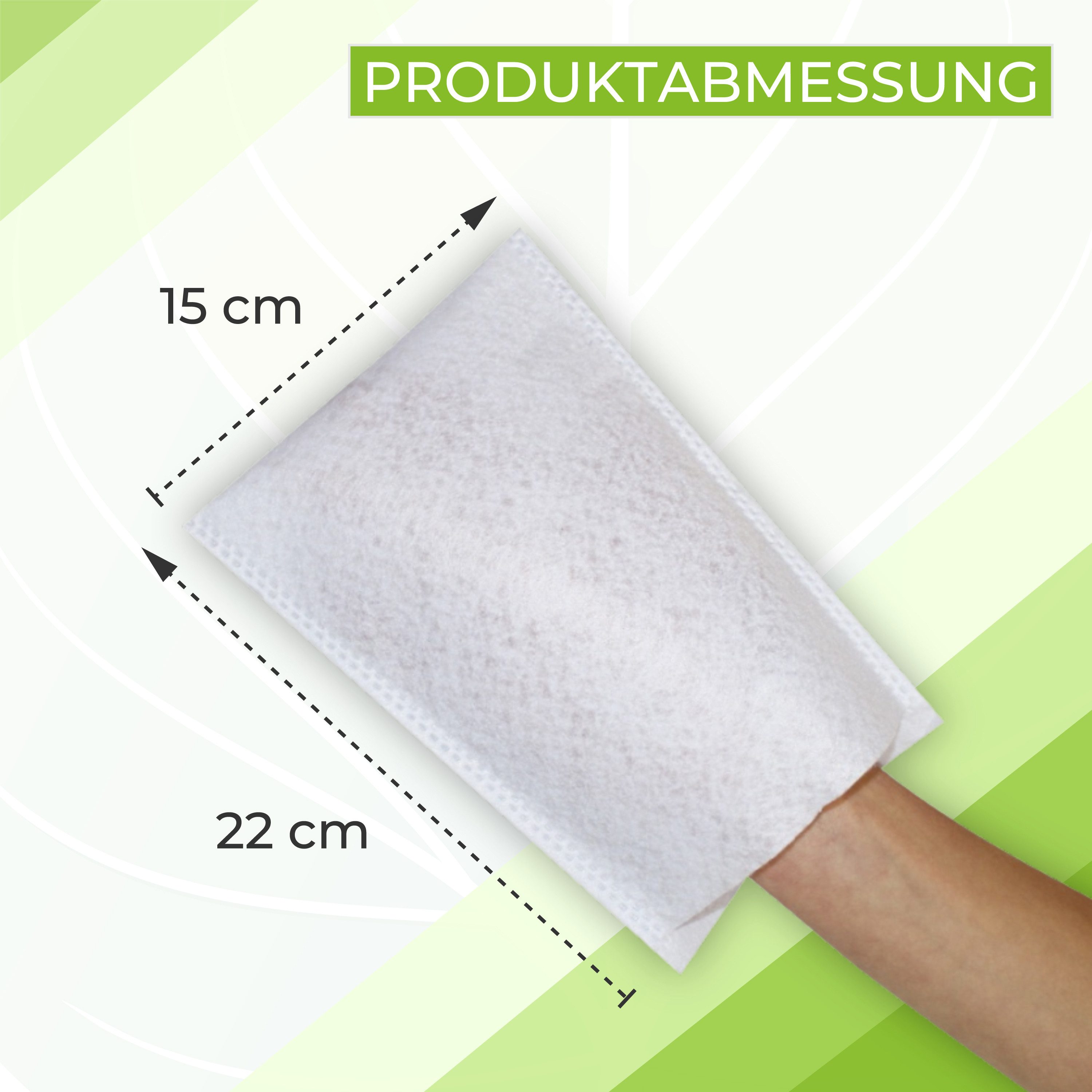 Medi-Inn Waschlappen Einmal-Waschhandschuhe Molton weiß, 100er Pack, 75 g/m², 22 x 15 cm, Vlies (100 % Polyester) – Bild 3 von 5