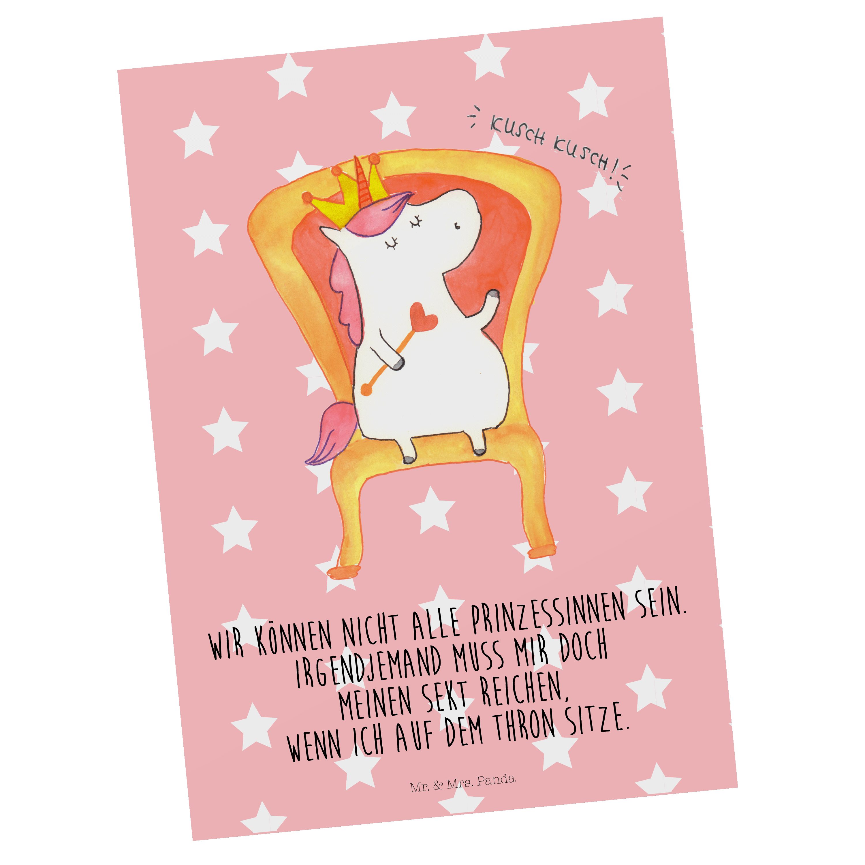 Einhörner & Pastell Einhorn Geschenk, Pegasus, Mr. Einladung, Rot - - Panda Mrs. Postkarte König