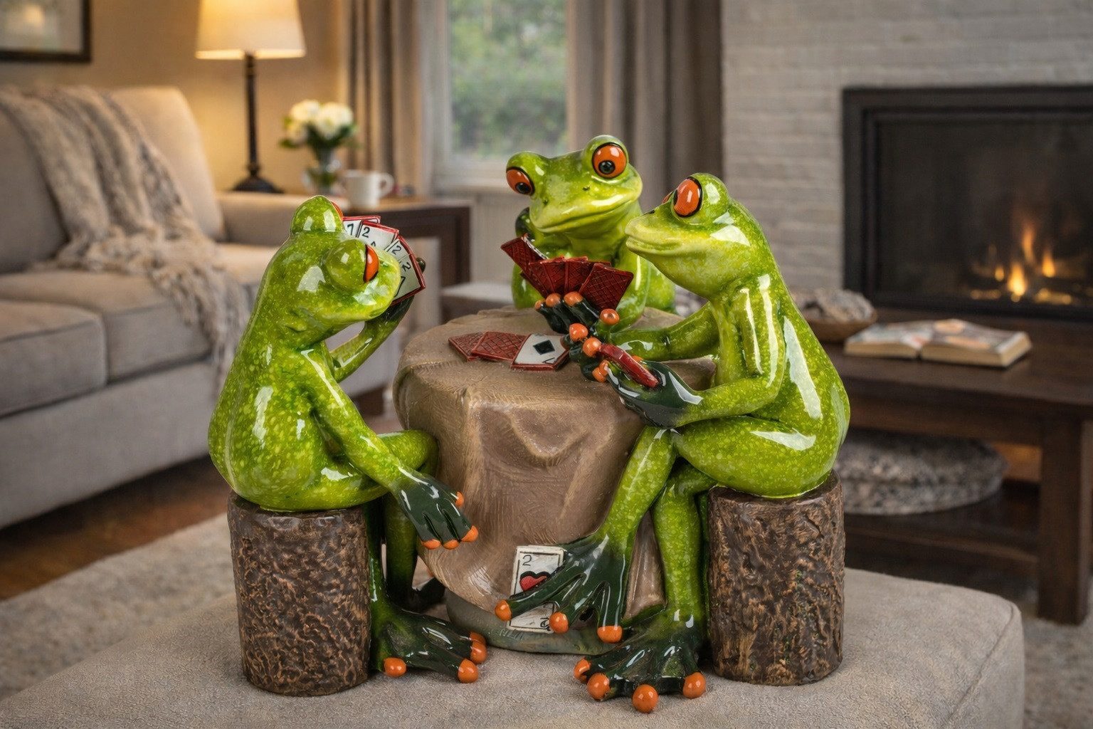 formano Dekofigur Frosch Skatspieler aus Froschhausen Kartenspiel Froschgruppe Skat