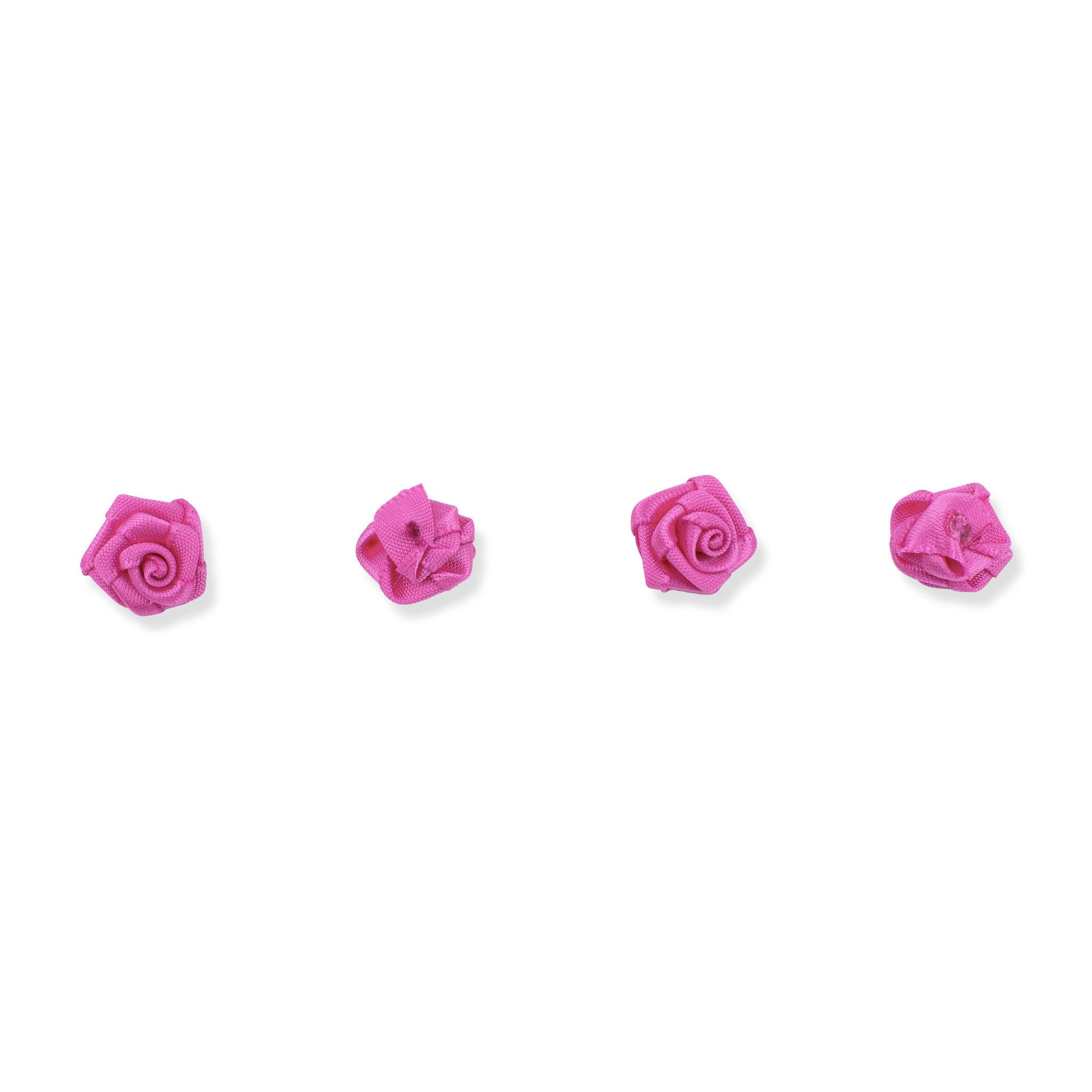 Creativery Streudeko, Satinrosen 15mm zum Basteln & Aufnähen 20 Stück Fuchsia