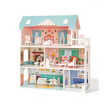 Dekorative Puppenhaus Hölzernes Puppenhaus-Spielset mit Möbeln und Zubehör, (1-tlg), Die Geburtstagsgeschenk, Weihnachtsgeschenke für Mädchen