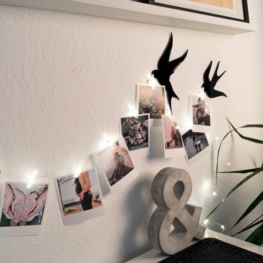 Art Wand Leuchtdeko Lieblingsfotos Lichterkette, Wanddekoobjekt Wall Fotoklammern Deko LED K&L Schlafzimmer Vintage