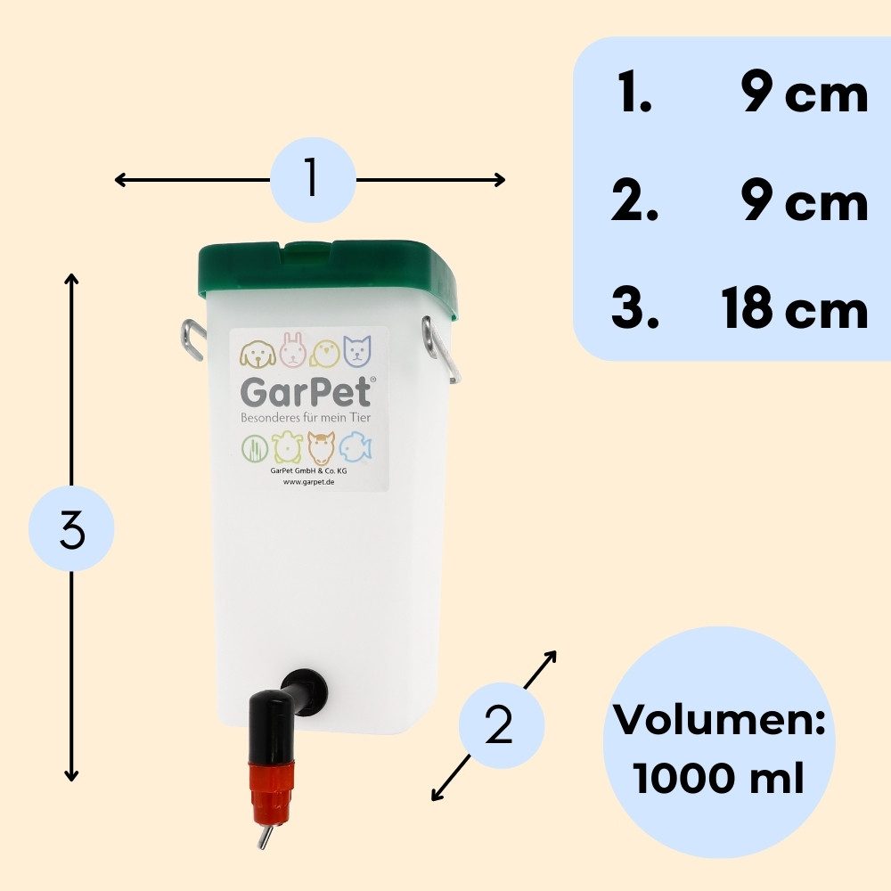 GarPet Wasserspender 2x Nippeltränke 1000 ml günstig online kaufen