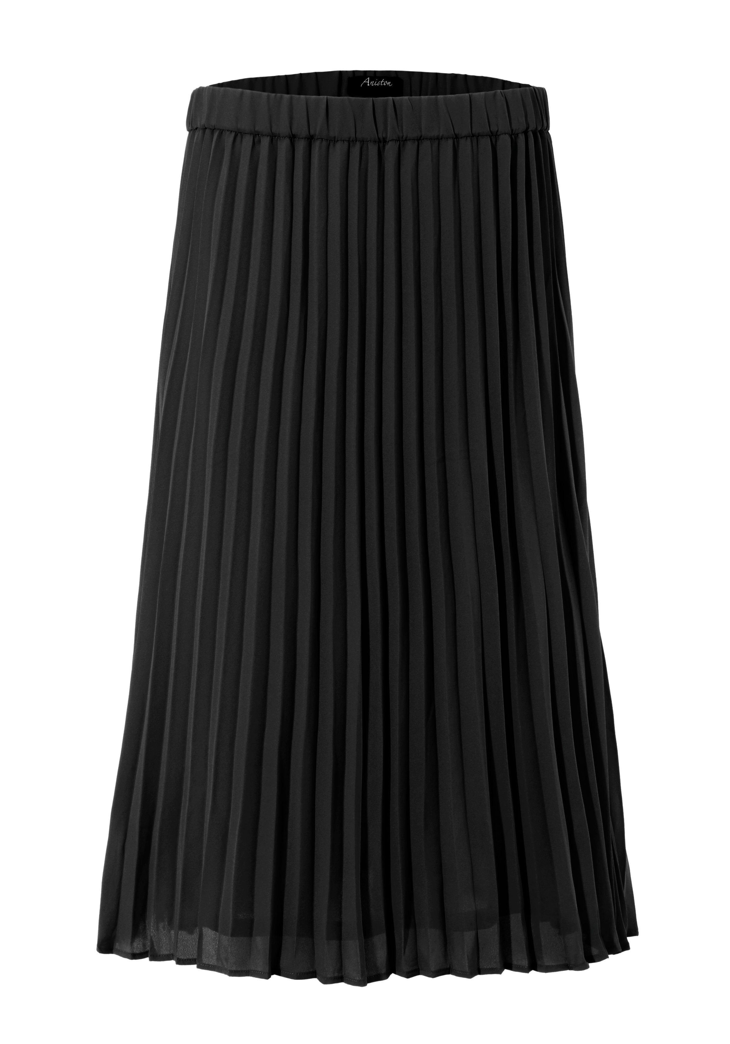 in schwarz Farbpalette CASUAL trendiger Aniston Plisseerock