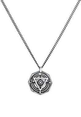 Kuzzoi Kette mit Anhänger Herren Achteck Dreieck Kreis Symbol 925 Silber, Dreieck