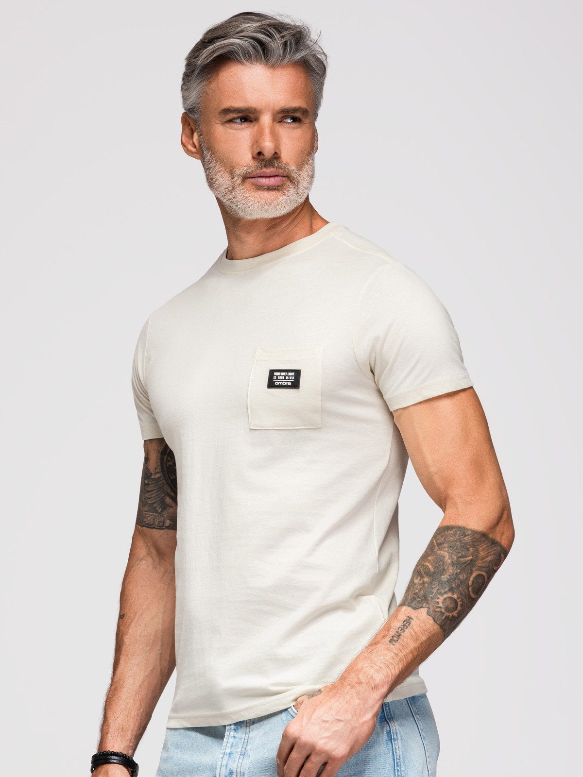 T-Shirt Casual Herren-T-Shirt mit aufgesetzter Tasche