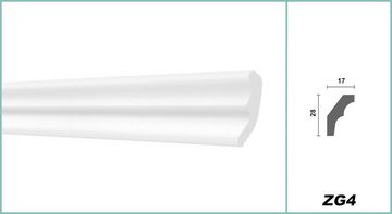 Hexim Eckprofil »Zierleiste glatt ZG4«, Deckenleisten aus Styropor XPS - Hochwertige Stuckleisten leicht & robust im modernen Design - 1 Stück / 2 Meter