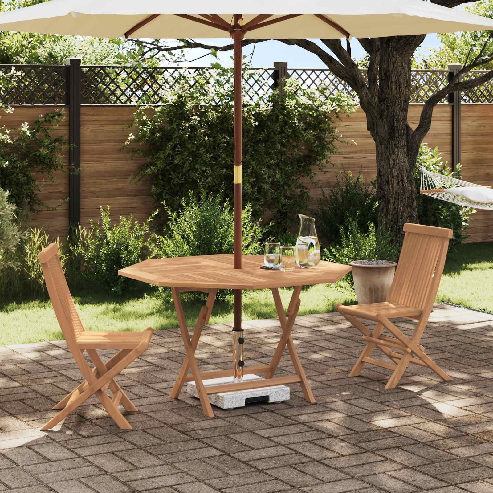 vidaXL Gartenlounge-Set Garten Bistro Set 3 Stk. Natur Massivholz, (3-tlg)