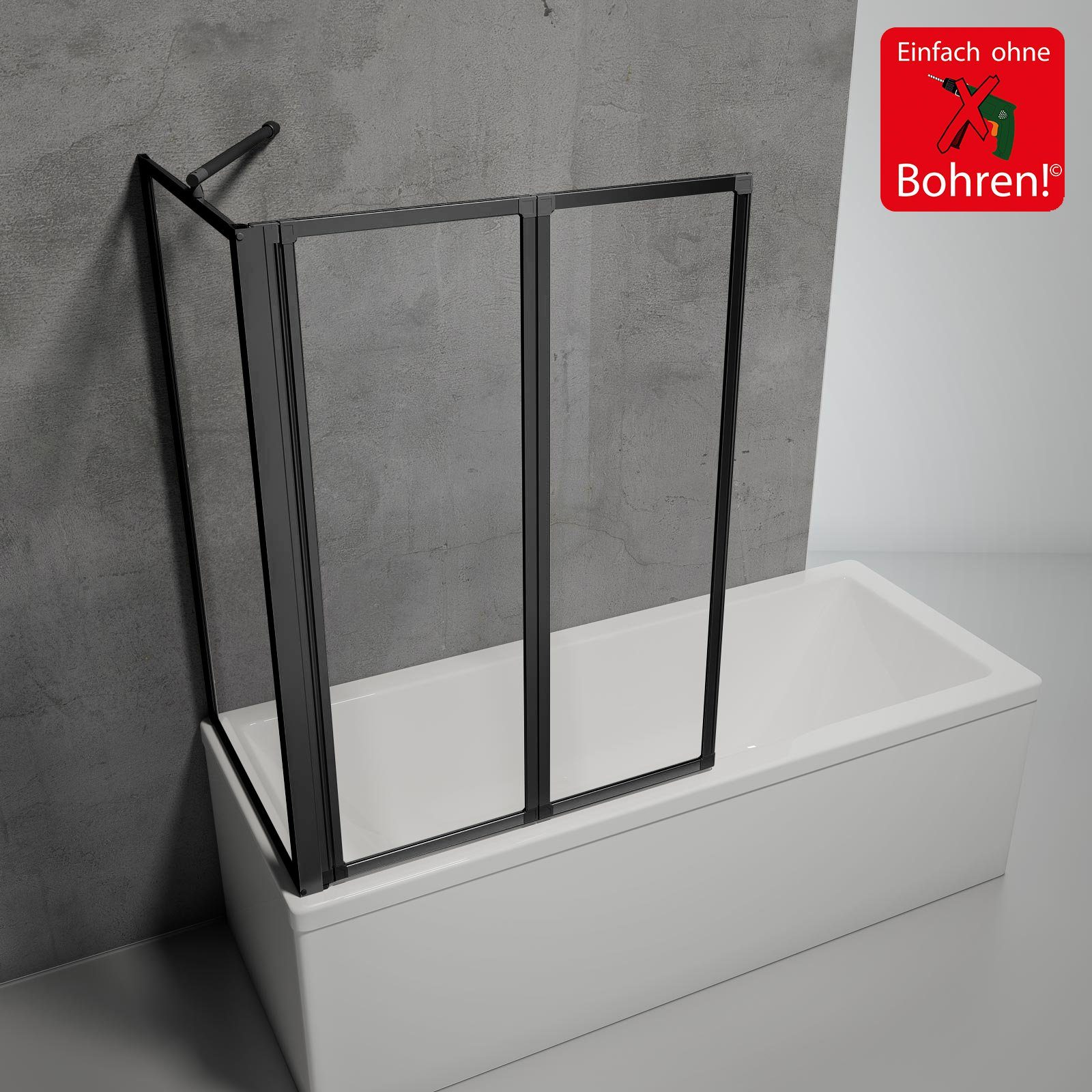 Schulte Badewannenaufsatz »ohne Bohren Smart mit Seitenwand, 87x121x70 cm, zum Kleben