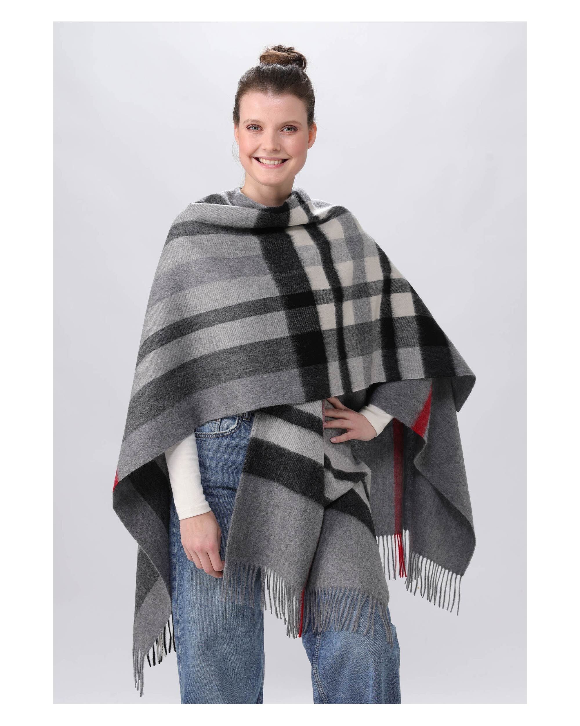 (1-St) Poncho Wollponcho grau Fraas