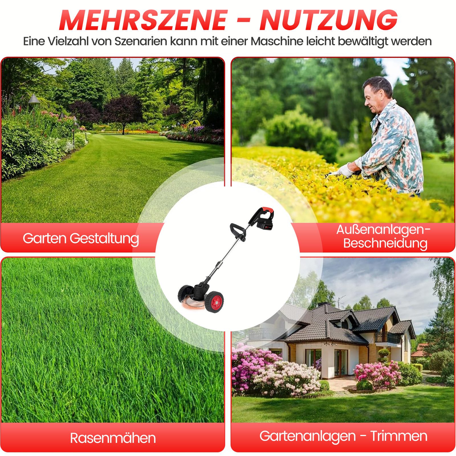 ZJS Rasentrimmer-Klingen Set – Metall- & Kunststoffklingen Für Batteriebetriebene Rasentrimmer