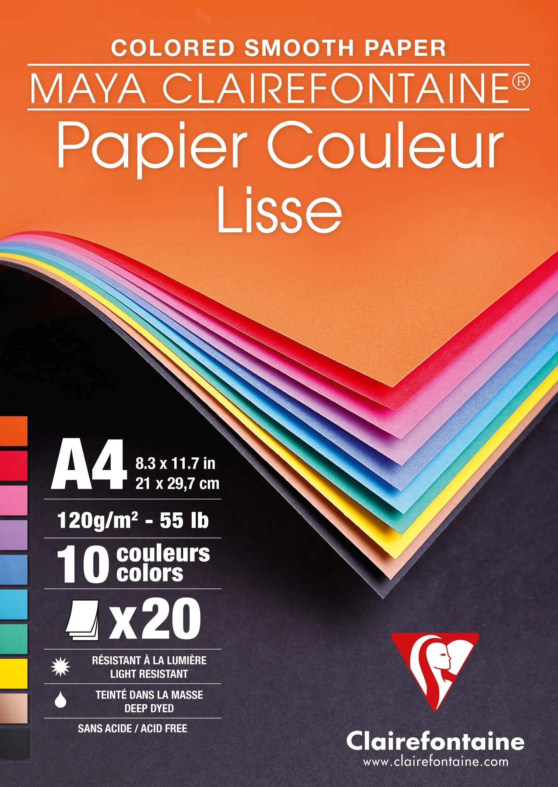 CLAIREFONTAINE Zeichenpapier 10x - Lebendige Farben sortiert 97444C, Block