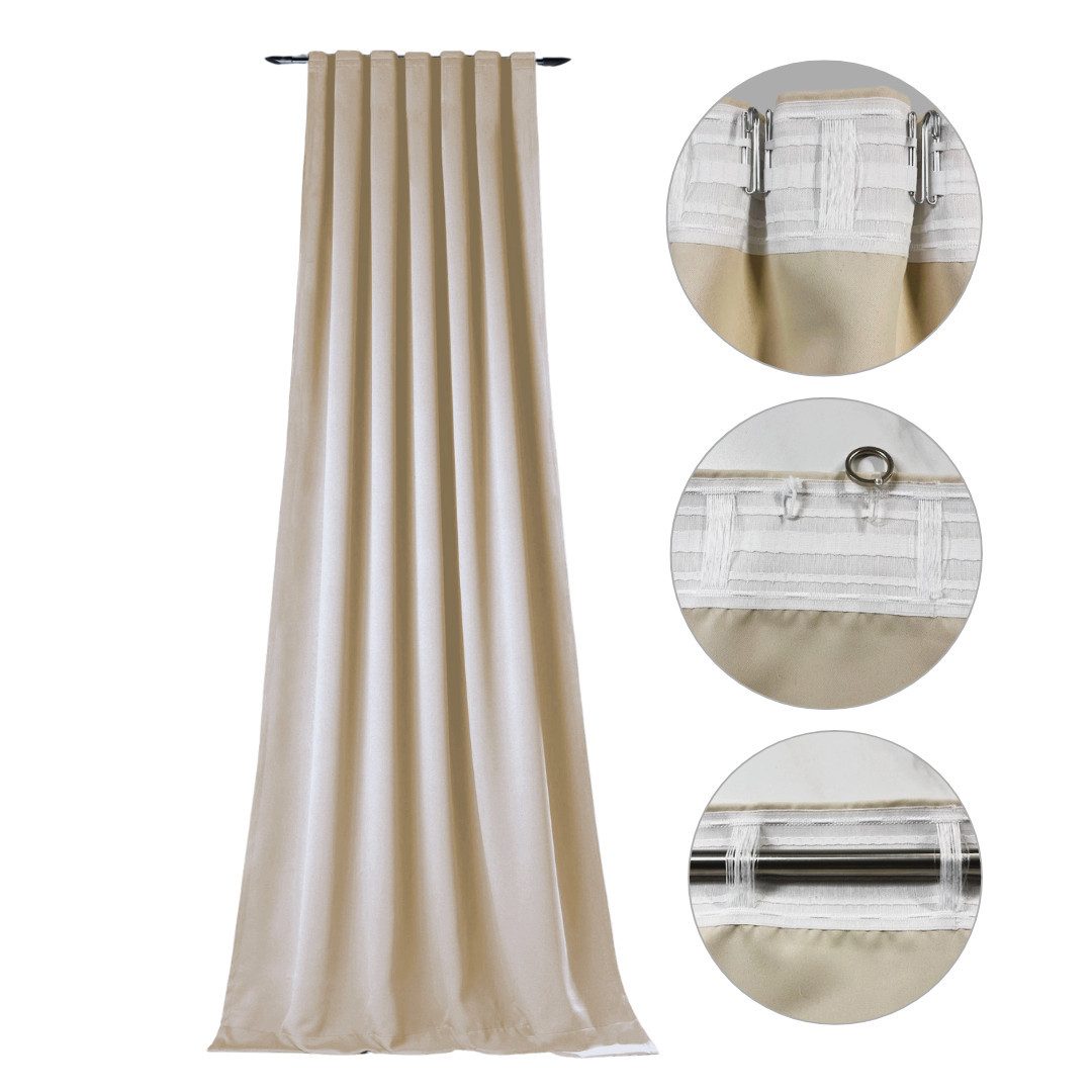 novumfix Verdunkelungsvorhang Sunout/15 beige Kombi-Band Thermovorhang XXL günstig online kaufen