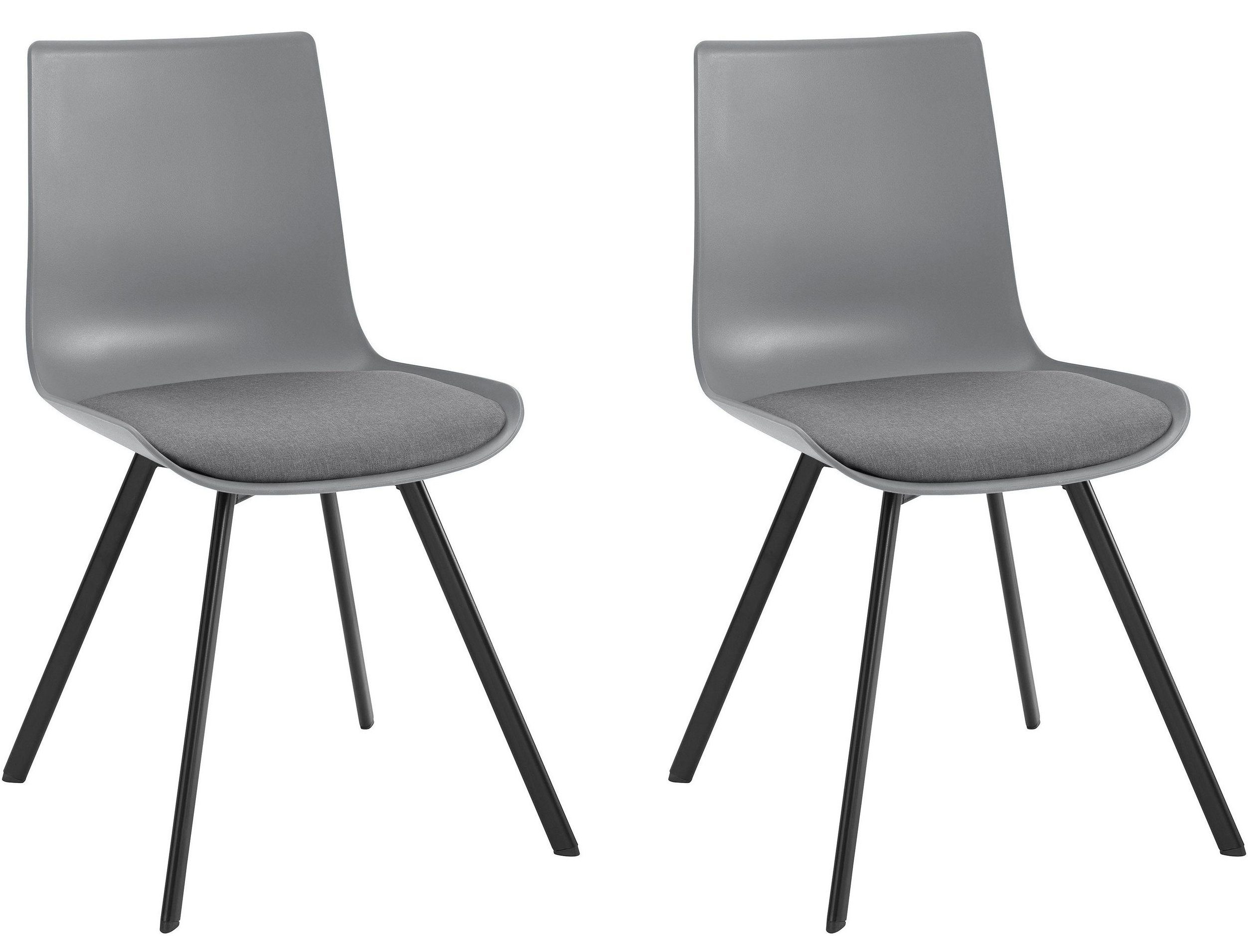 loft24 Esszimmerstuhl Lala (Set, 2 St), Schalenstuhl, mit Sitzkissen, modernes Design, Sitzhöhe 48 cm